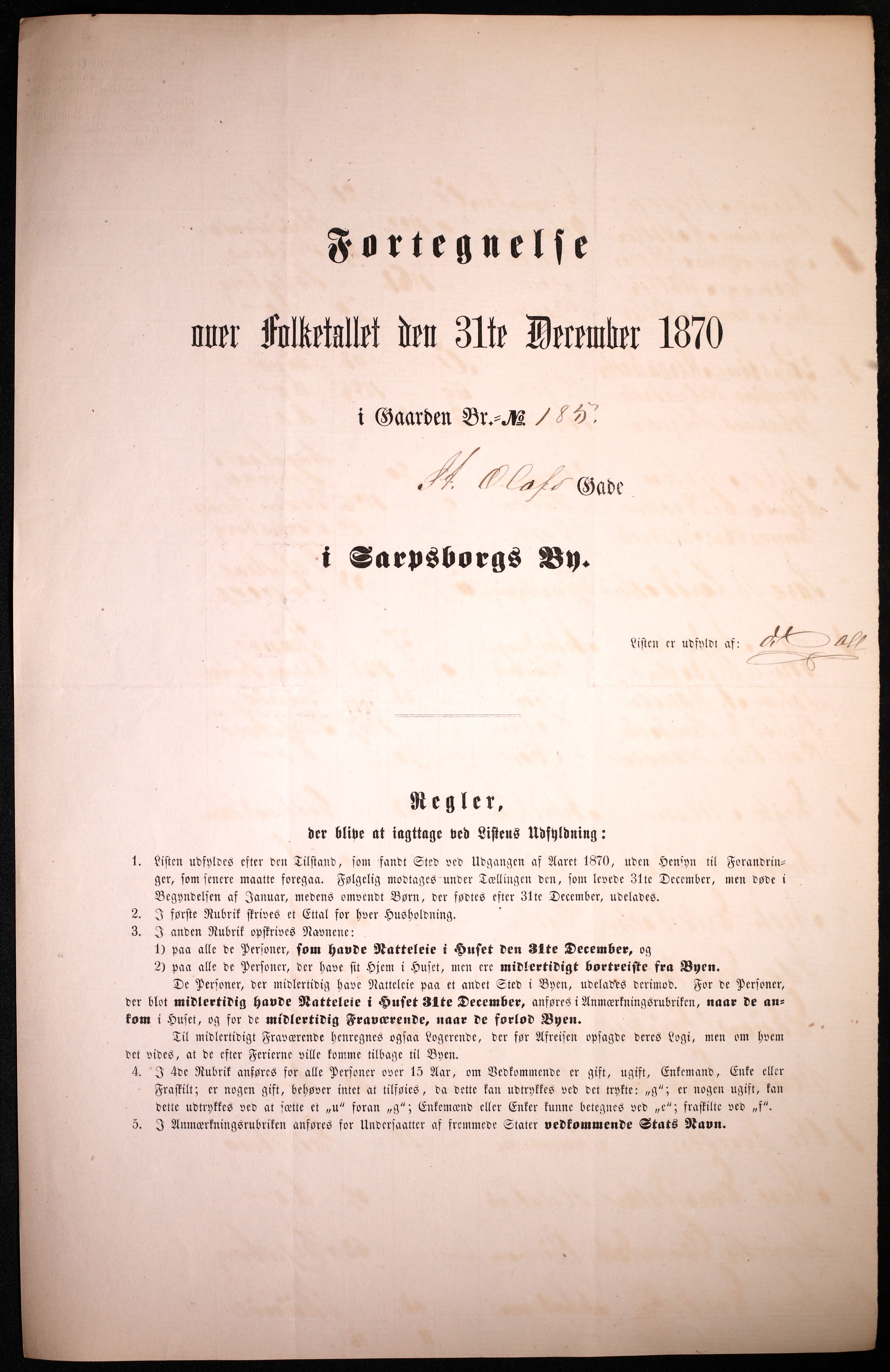 RA, Folketelling 1870 for 0102 Sarpsborg kjøpstad, 1870, s. 69