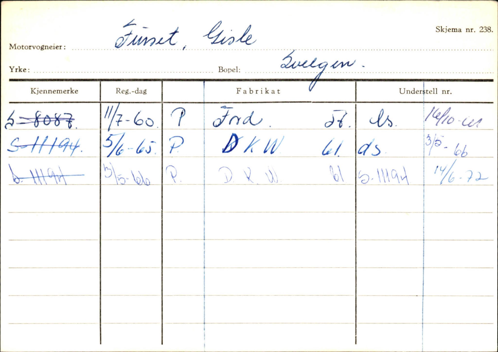 Statens vegvesen, Sogn og Fjordane vegkontor, AV/SAB-A-5301/4/F/L0133: Eigarregister Bremanger A-Å. Gaular A-H, 1945-1975, s. 417