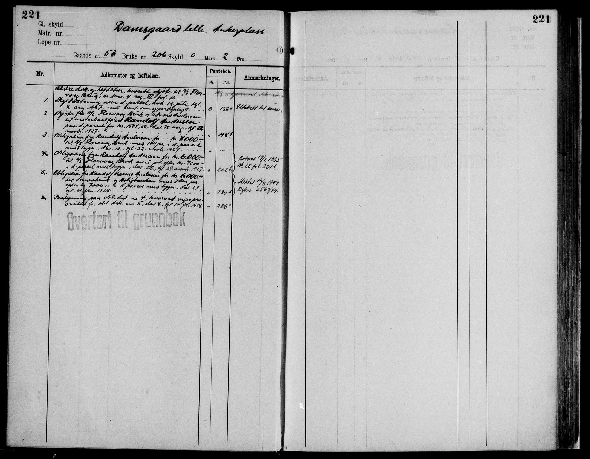 Midhordland sorenskriveri, AV/SAB-A-3001/1/G/Ga/Gab/L0116: Panteregister nr. II.A.b.116, s. 221