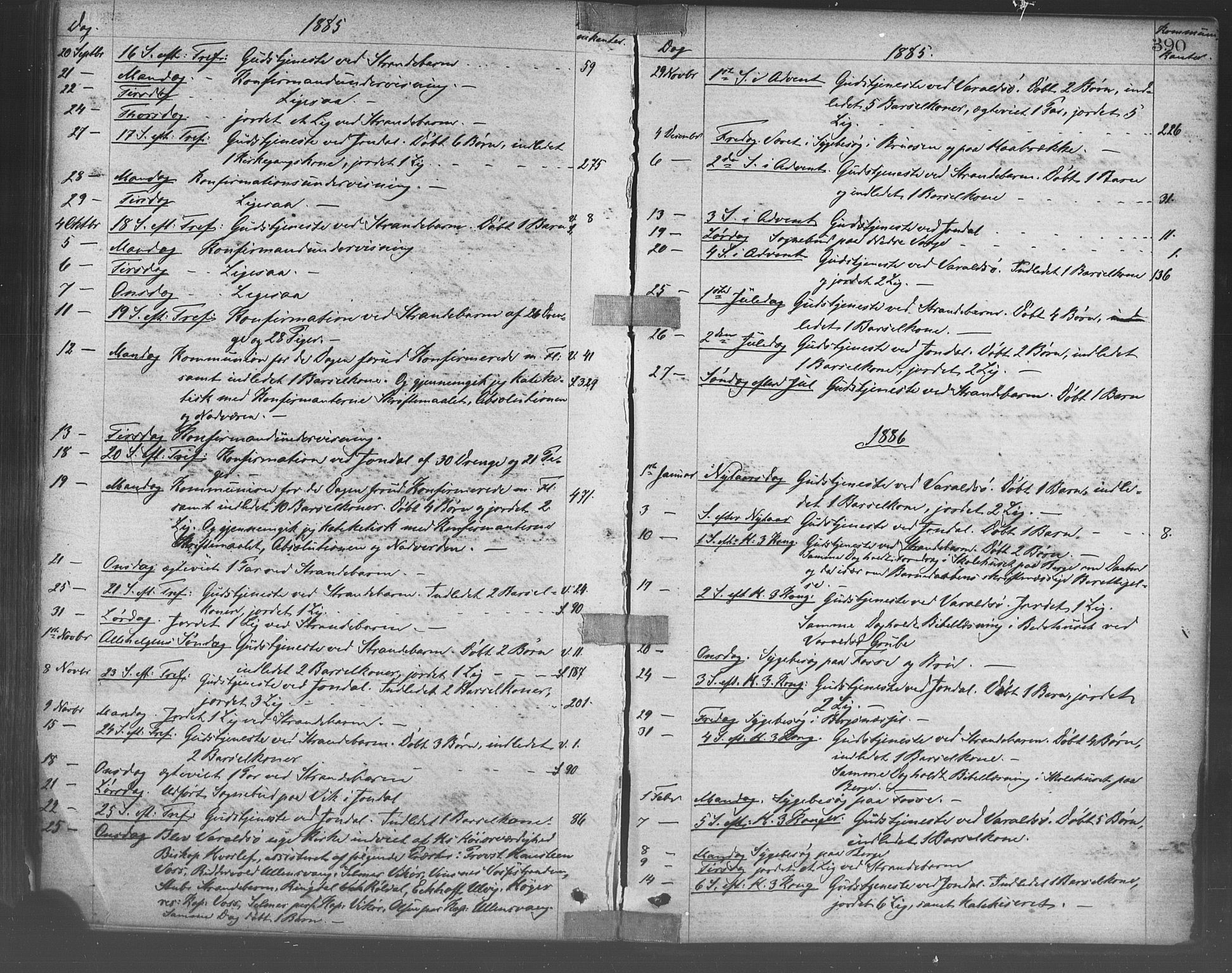 Strandebarm sokneprestembete, AV/SAB-A-78401/H/Haa: Ministerialbok nr. A 9, 1872-1886, s. 390