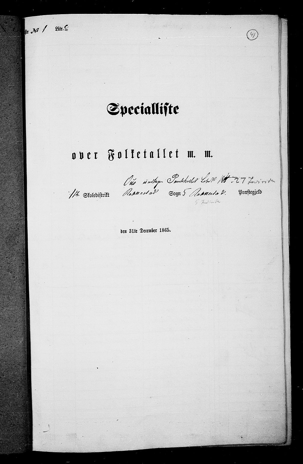 RA, Folketelling 1865 for 0128P Rakkestad prestegjeld, 1865, s. 42