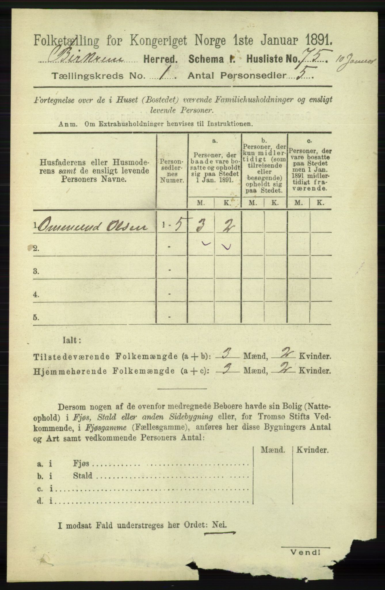 RA, Folketelling 1891 for 1114 Bjerkreim herred, 1891, s. 92