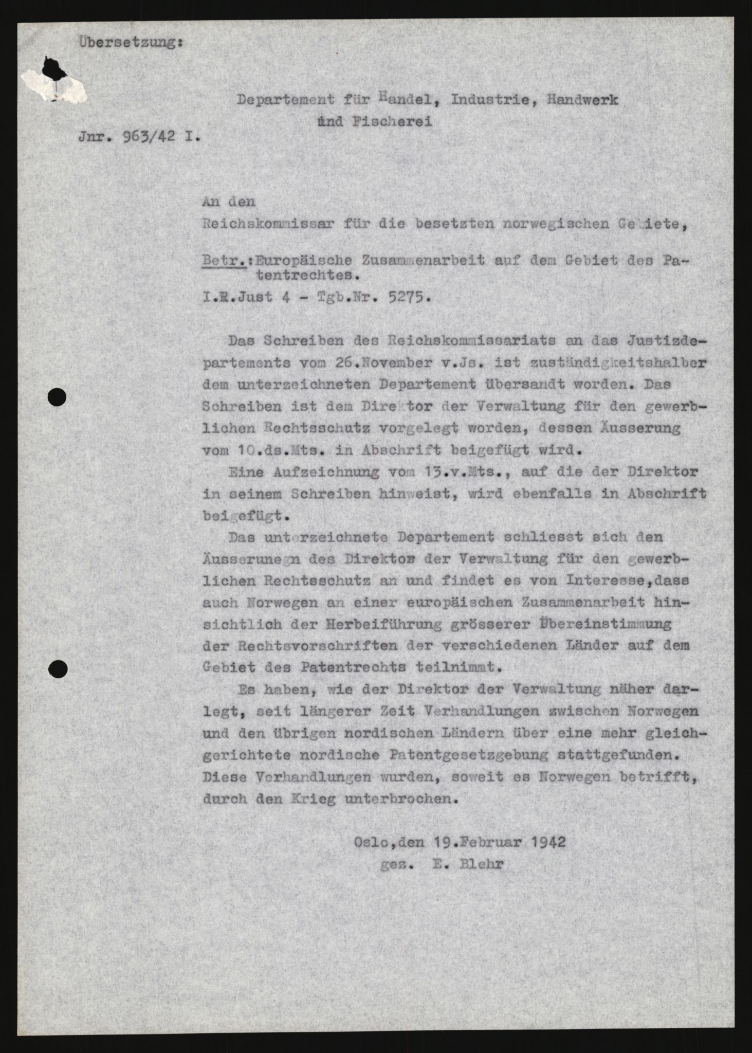 Forsvarets Overkommando. 2 kontor. Arkiv 11.4. Spredte tyske arkivsaker, AV/RA-RAFA-7031/D/Dar/Darb/L0013: Reichskommissariat - Hauptabteilung Vervaltung, 1917-1942, s. 1517