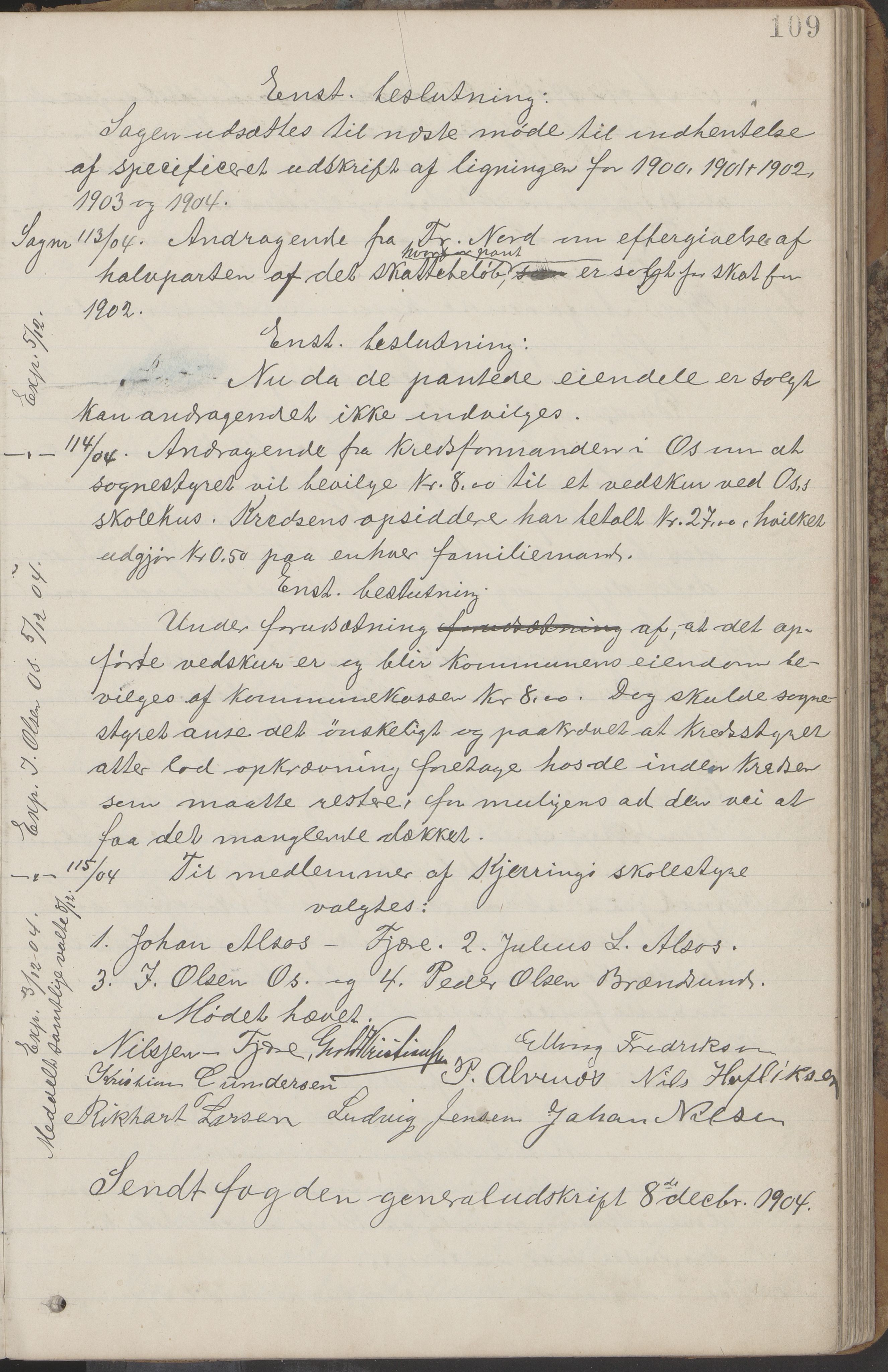 Kjerringøy kommune. Formannskapet, AIN/K-18441.150/A/Aa/L0002: Forhandlingsprotokoll Norfolden- Kjerringø formanskap, 1900-1911