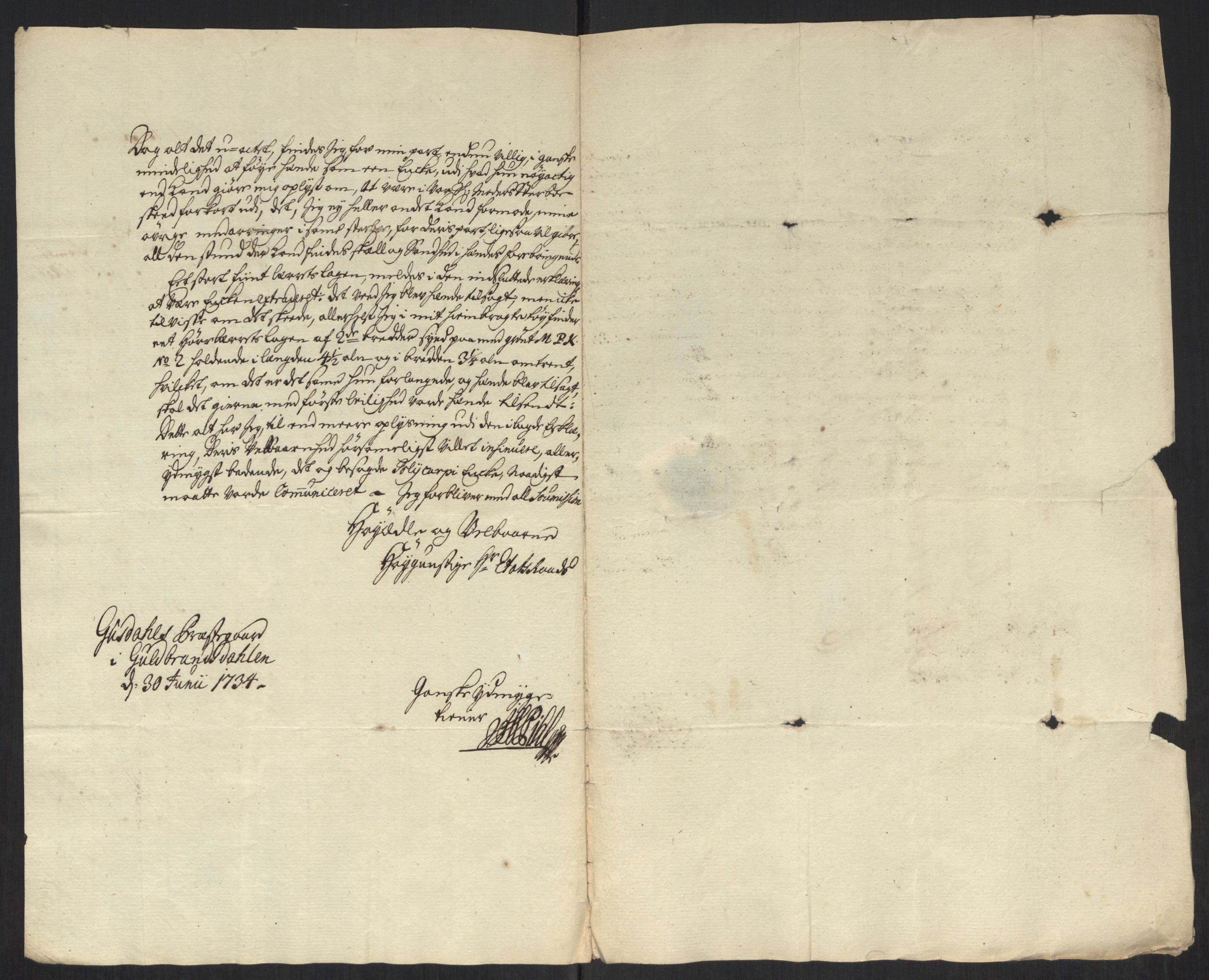 Stattholderembetet 1572-1771, AV/RA-EA-2870/Ef/L0107: Brev fra embetsmenn og andre, 1733-1734, s. 345