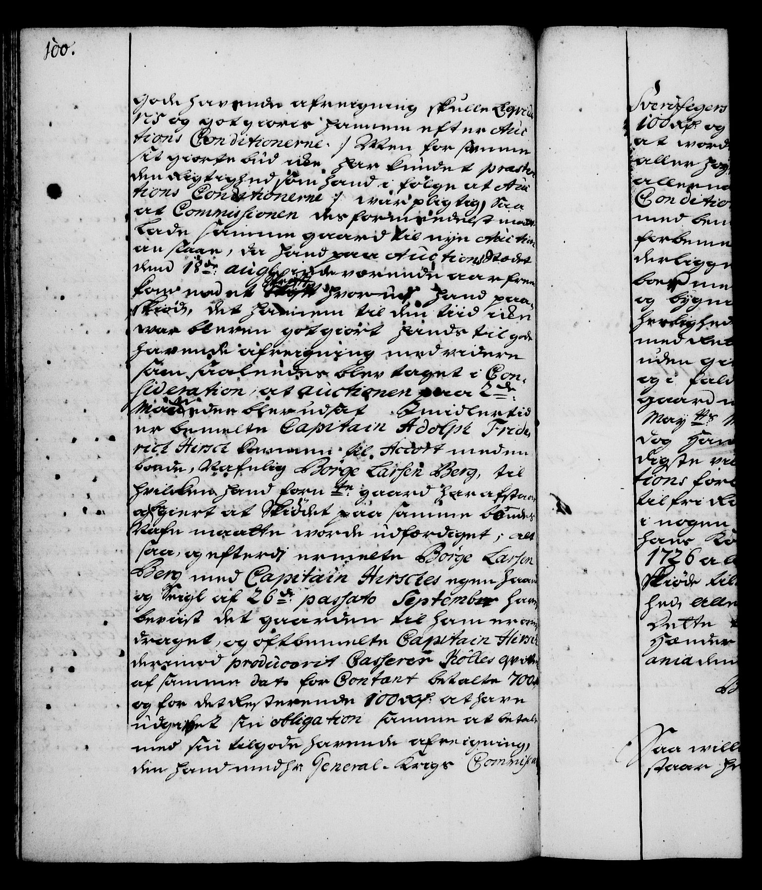 Rentekammeret, Kammerkanselliet, RA/EA-3111/G/Gg/Gga/L0003: Norsk ekspedisjonsprotokoll med register (merket RK 53.3), 1727-1734, s. 100