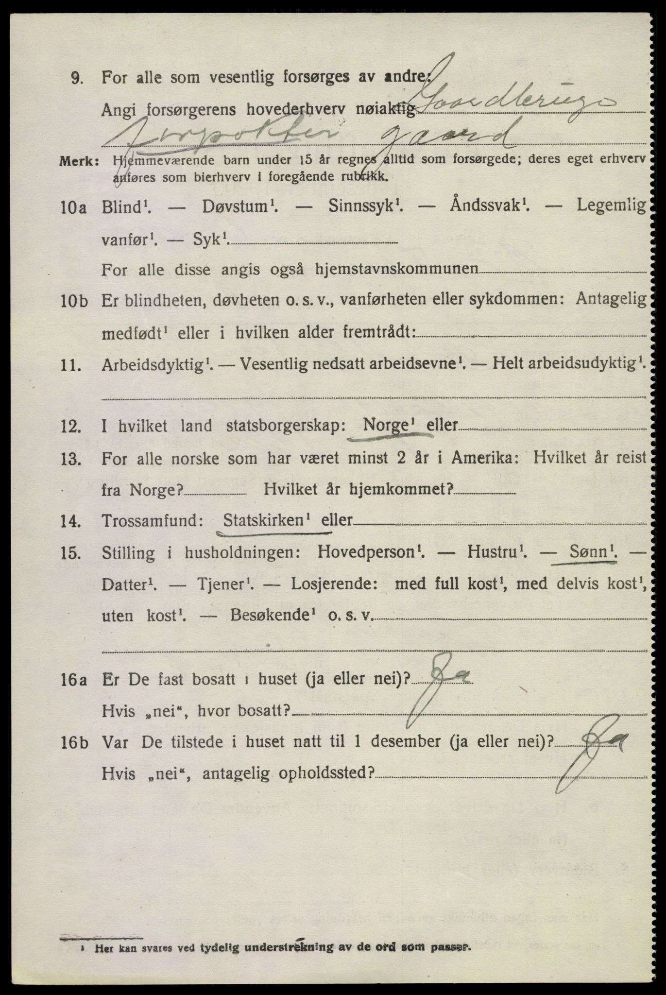 SAKO, Folketelling 1920 for 0821 Bø herred, 1920, s. 3121