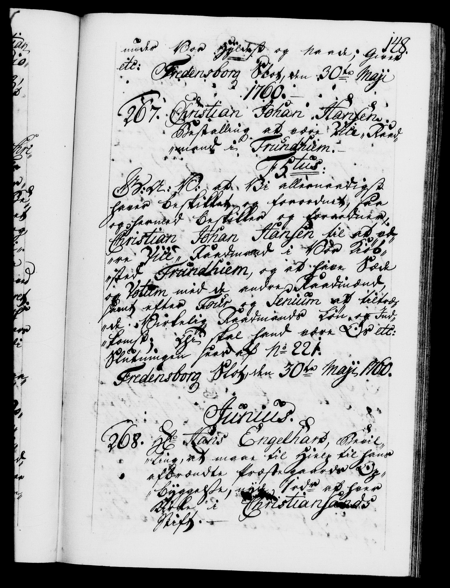 Danske Kanselli 1572-1799, RA/EA-3023/F/Fc/Fca/Fcaa/L0041: Norske registre, 1760-1762, s. 148a