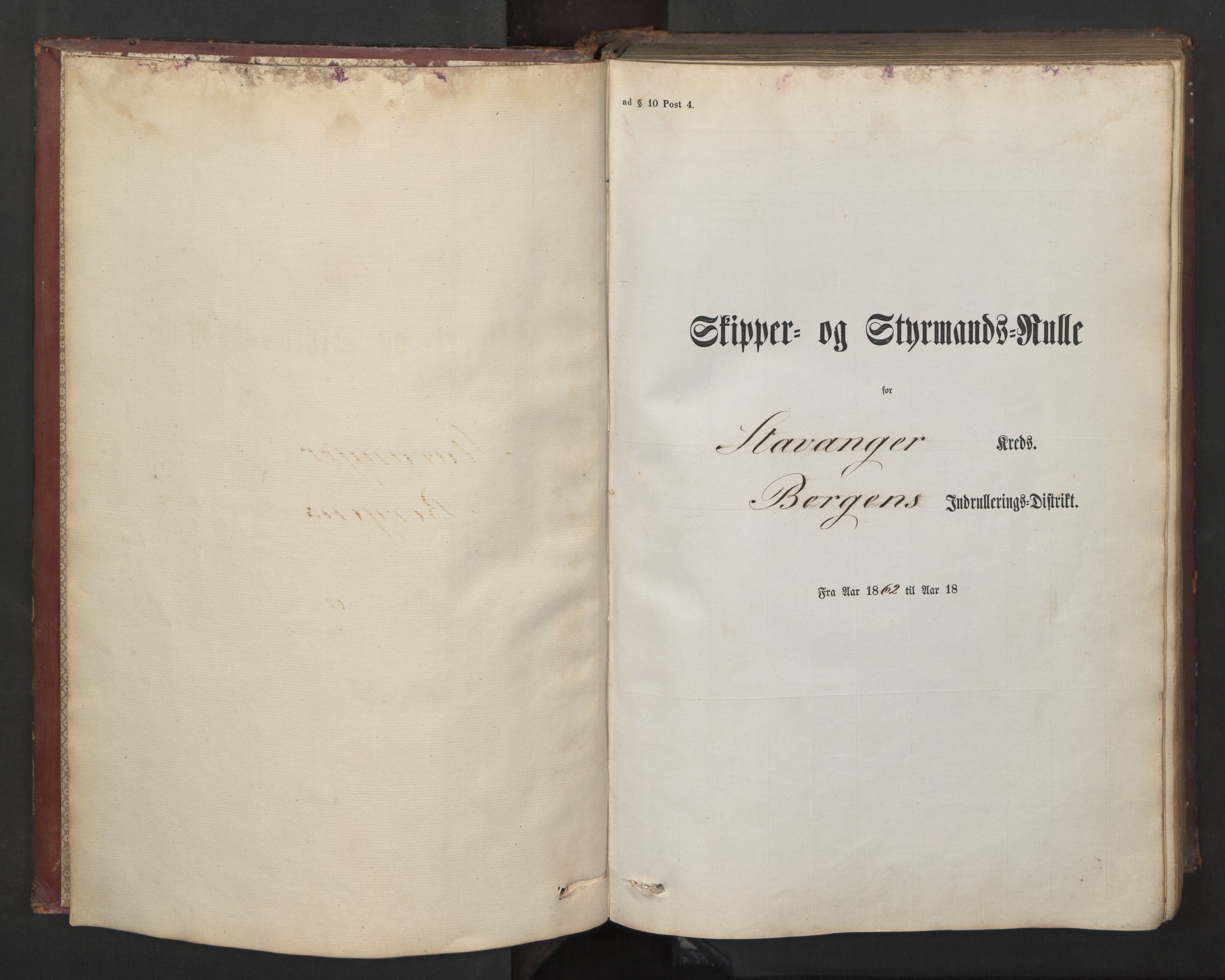 Stavanger sjømannskontor, AV/SAST-A-102006/F/Fc/L0002: Skipper- og styrmannsrulle, patentnr. 519-850, 1862, s. 4