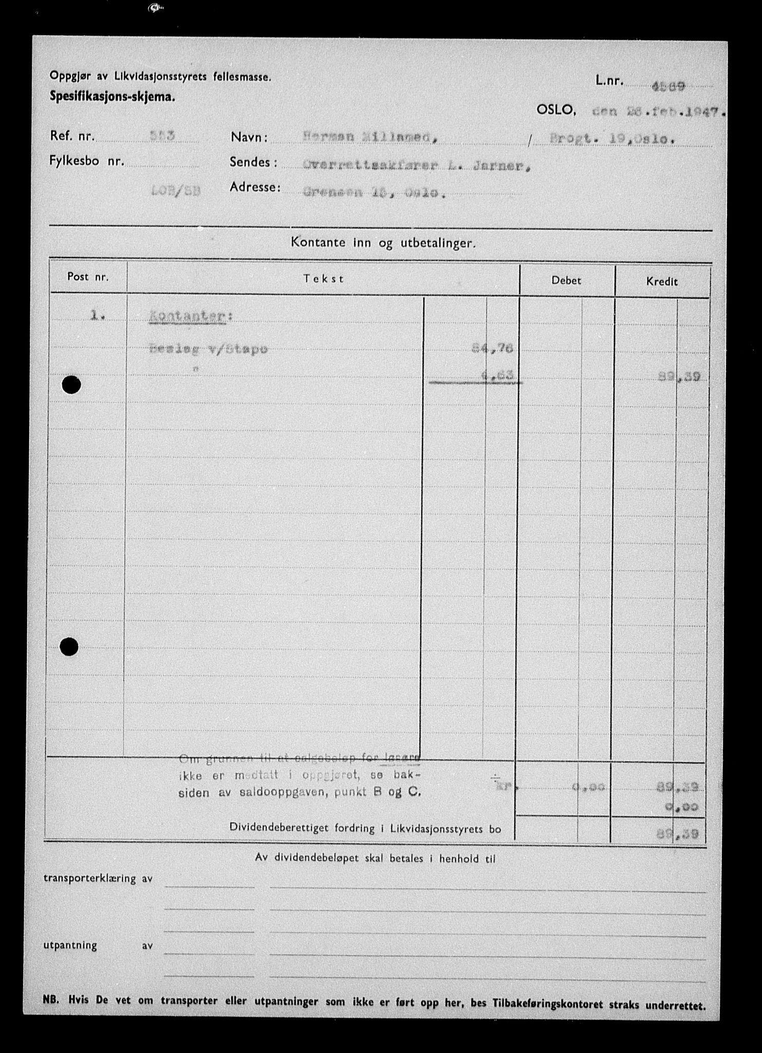 Justisdepartementet, Tilbakeføringskontoret for inndratte formuer, AV/RA-S-1564/H/Hc/Hcc/L0964: --, 1945-1947, s. 873