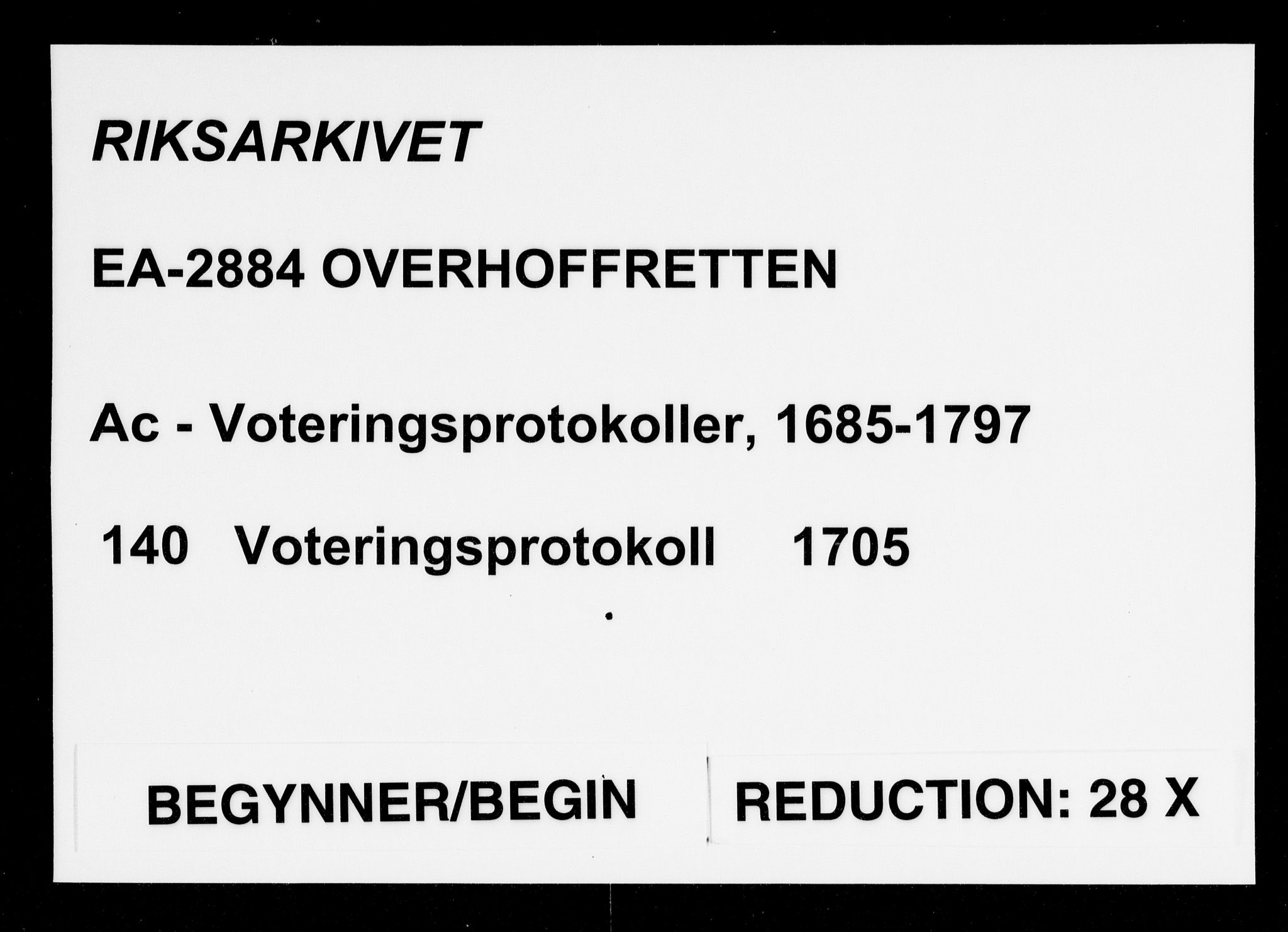 Overhoffretten 1667-1797, AV/RA-EA-2884/Ac/L0140: Voteringsprotokoll, 1705