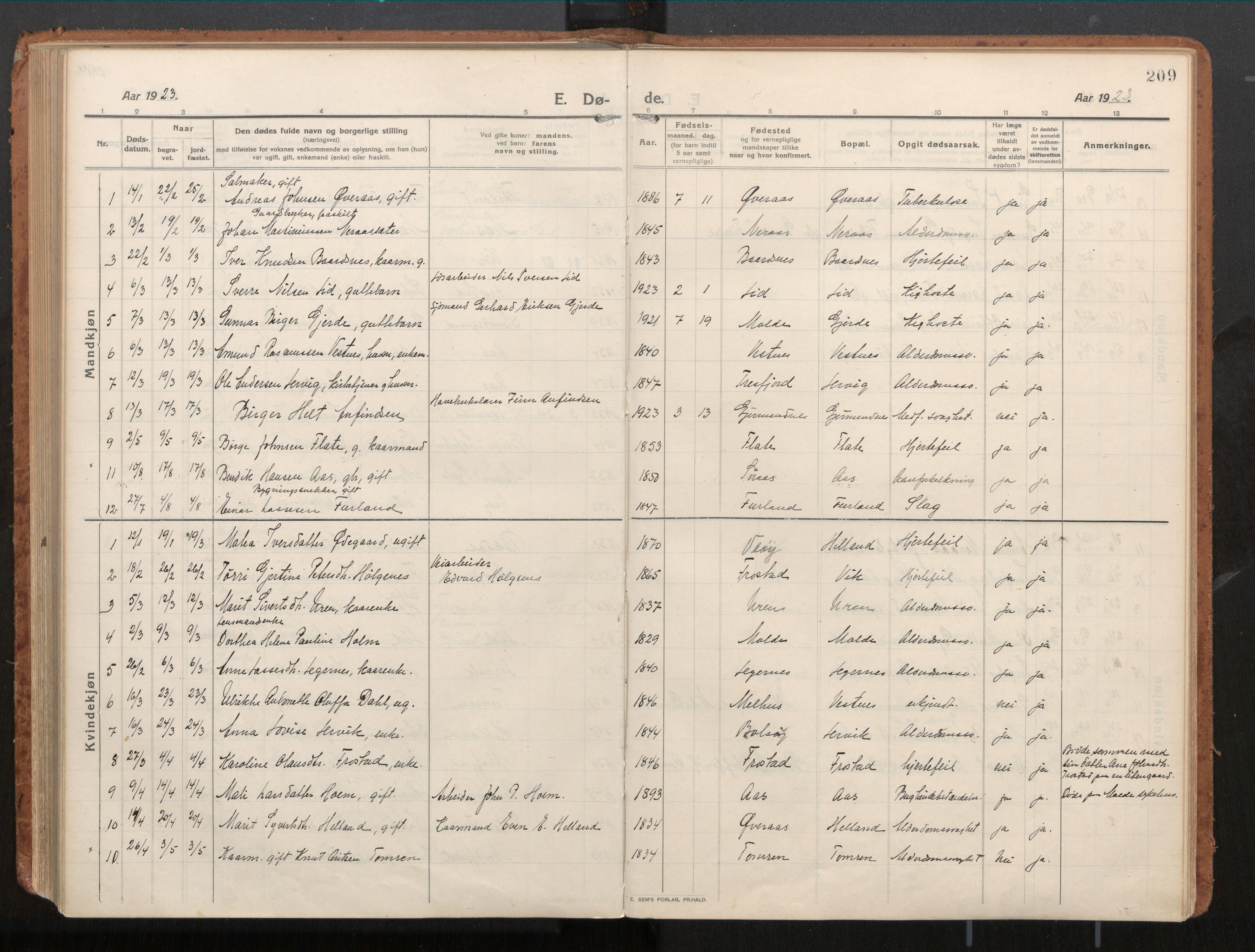 Ministerialprotokoller, klokkerbøker og fødselsregistre - Møre og Romsdal, AV/SAT-A-1454/539/L0534a: Ministerialbok nr. 539A08, 1912-1935, s. 209