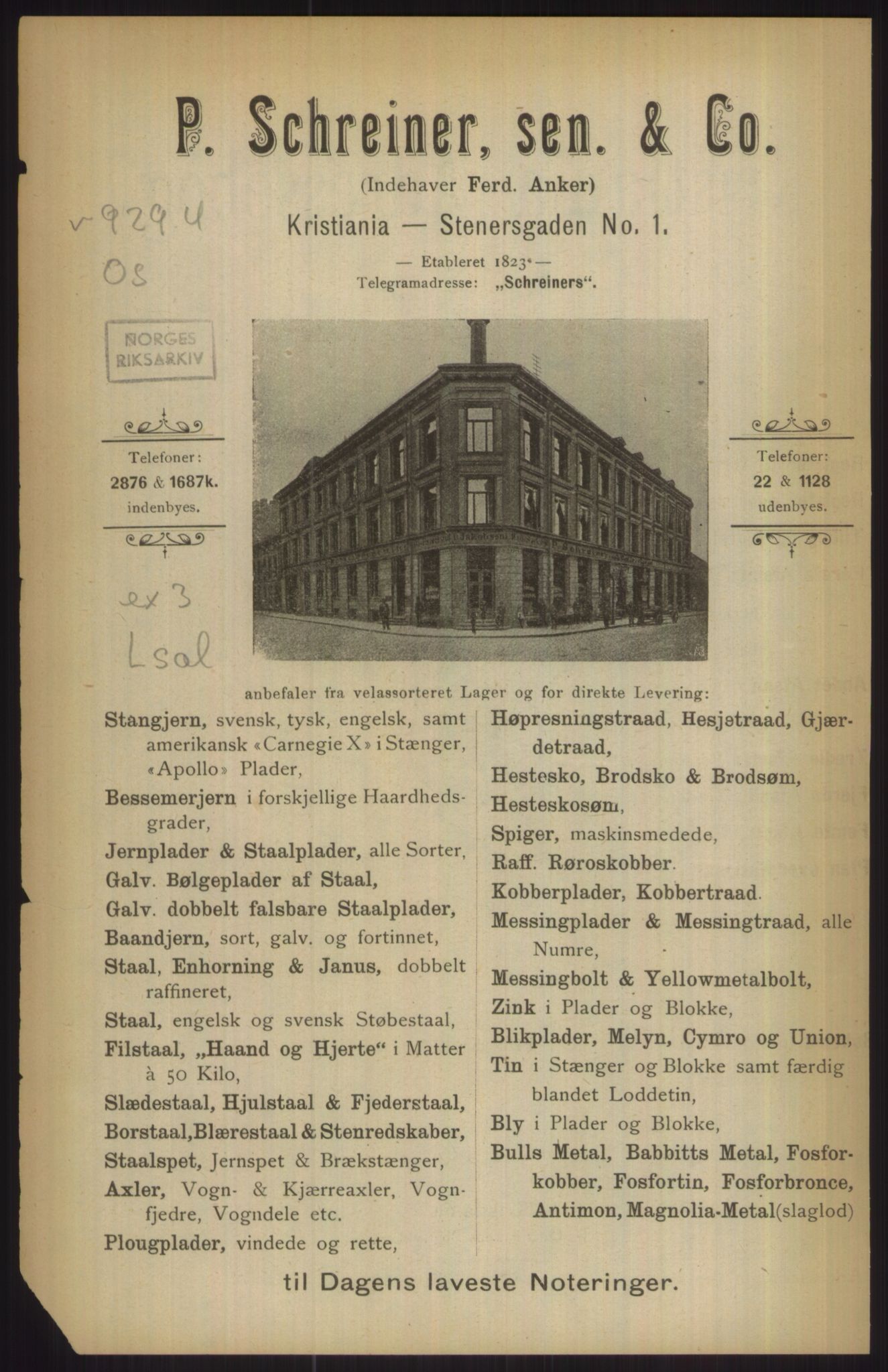 Kristiania/Oslo adressebok, PUBL/-, 1911