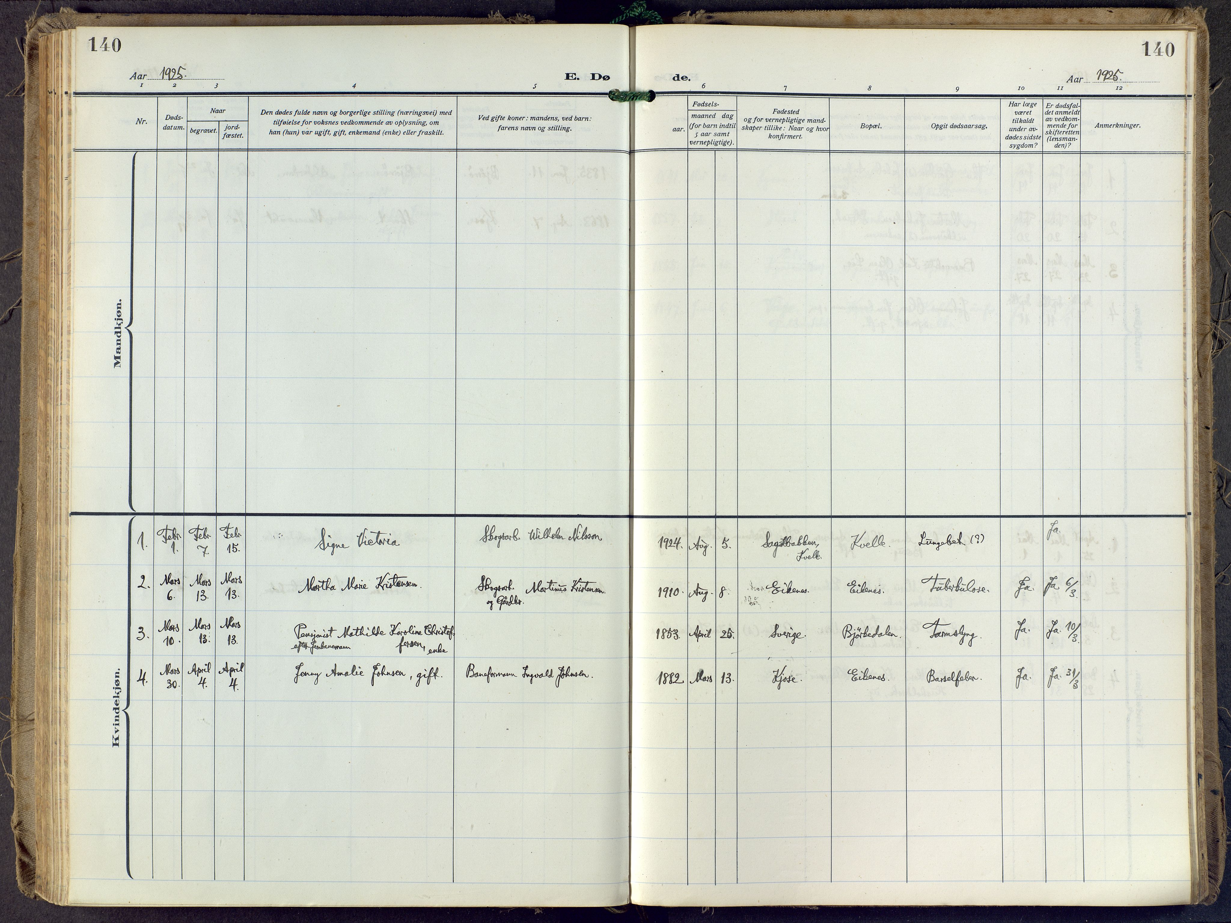 Brunlanes kirkebøker, SAKO/A-342/F/Fd/L0002: Ministerialbok nr. IV 2, 1918-1958, s. 140