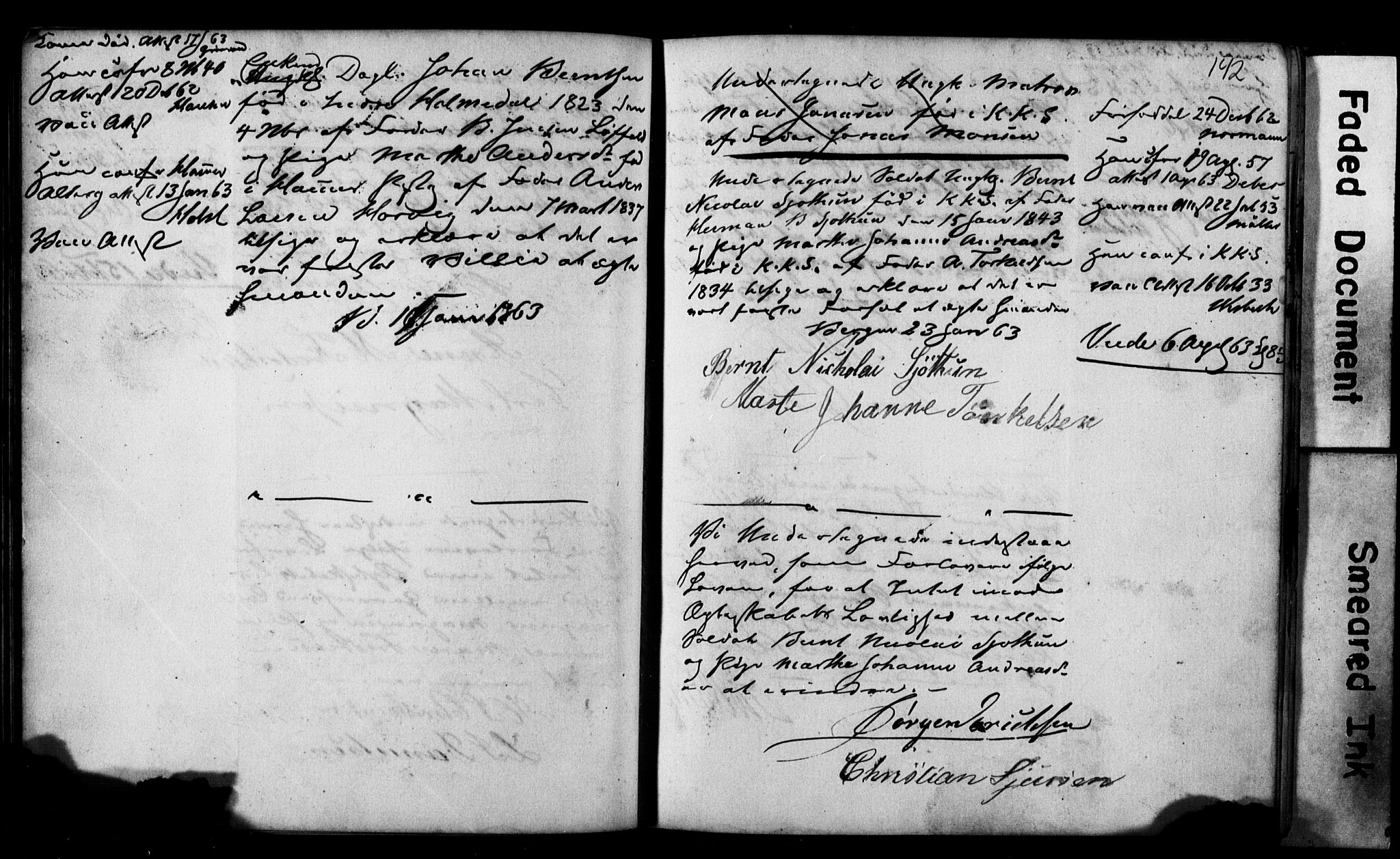 Korskirken sokneprestembete, SAB/A-76101: Forlovererklæringer nr. II.5.2, 1859-1865, s. 142