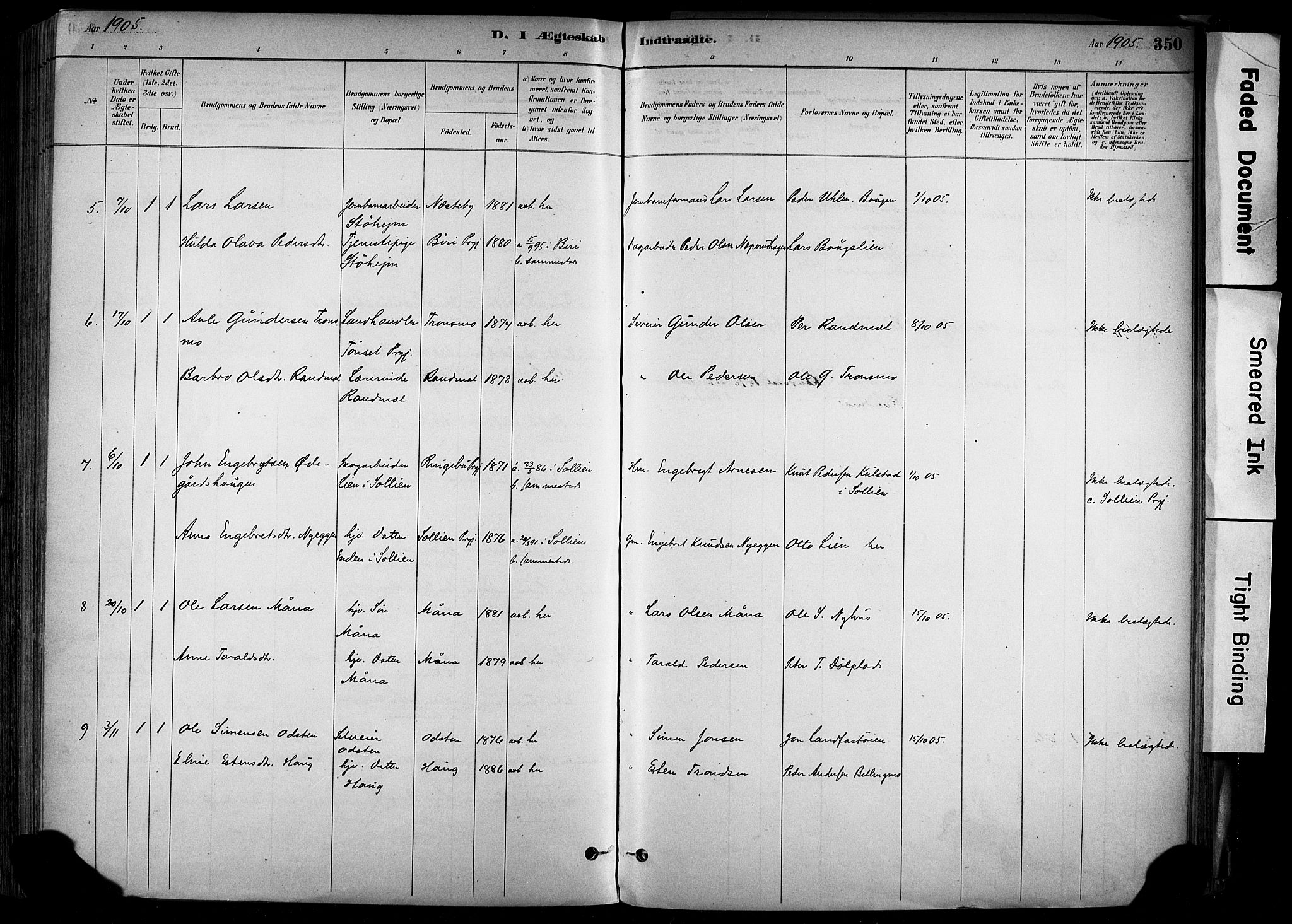 Alvdal prestekontor, SAH/PREST-060/H/Ha/Haa/L0002: Ministerialbok nr. 2, 1883-1906, s. 350