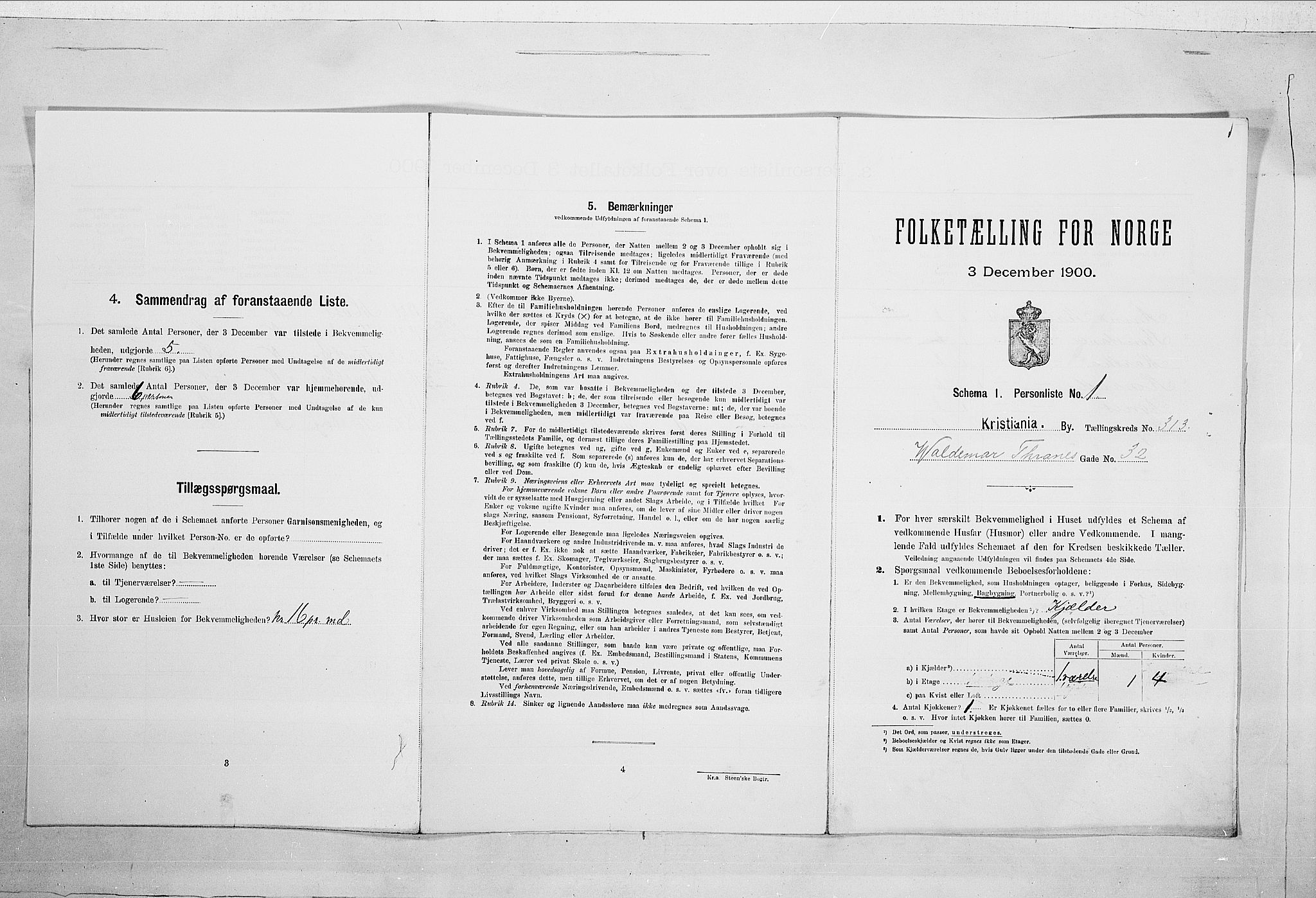 SAO, Folketelling 1900 for 0301 Kristiania kjøpstad, 1900, s. 110525