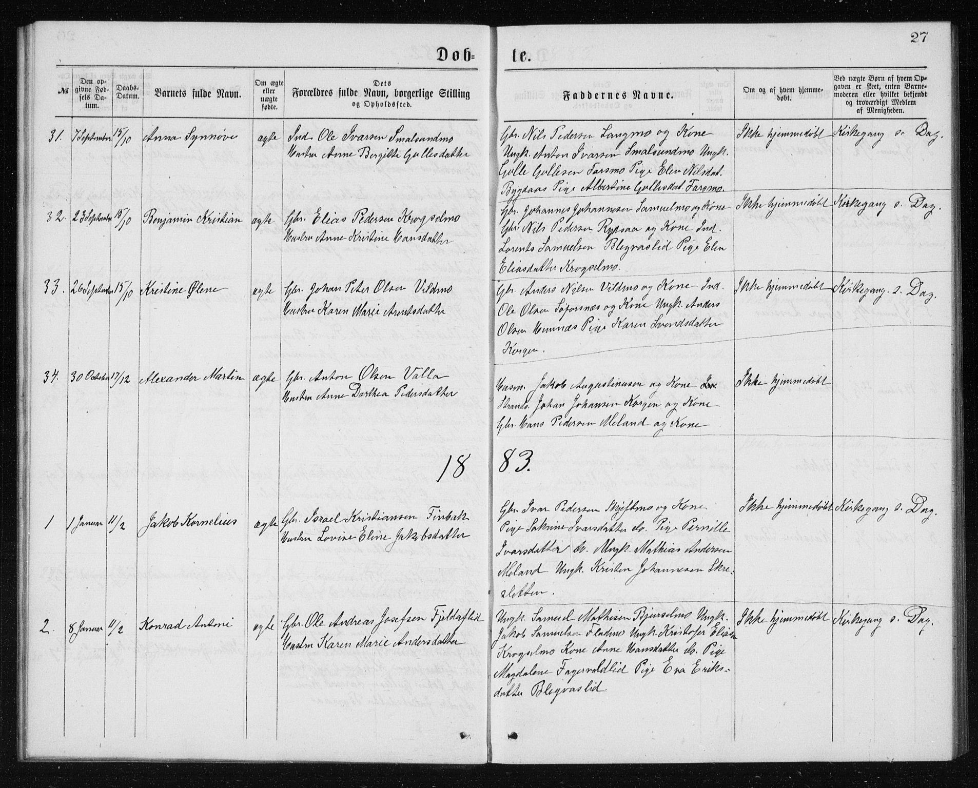 Ministerialprotokoller, klokkerbøker og fødselsregistre - Nordland, AV/SAT-A-1459/826/L0381: Klokkerbok nr. 826C01, 1877-1886, s. 27