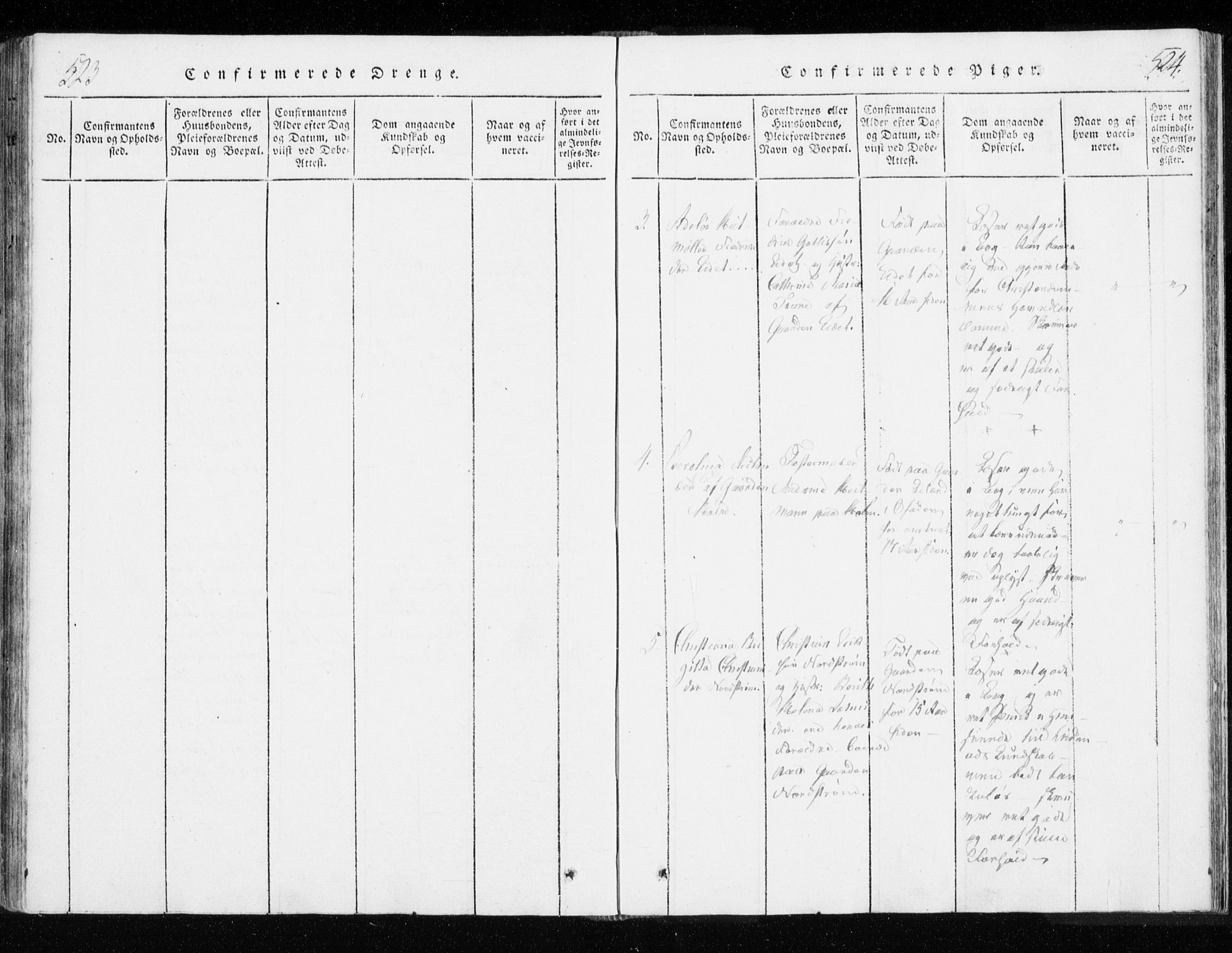 Tranøy sokneprestkontor, AV/SATØ-S-1313/I/Ia/Iaa/L0004kirke: Ministerialbok nr. 4, 1820-1829, s. 523-524