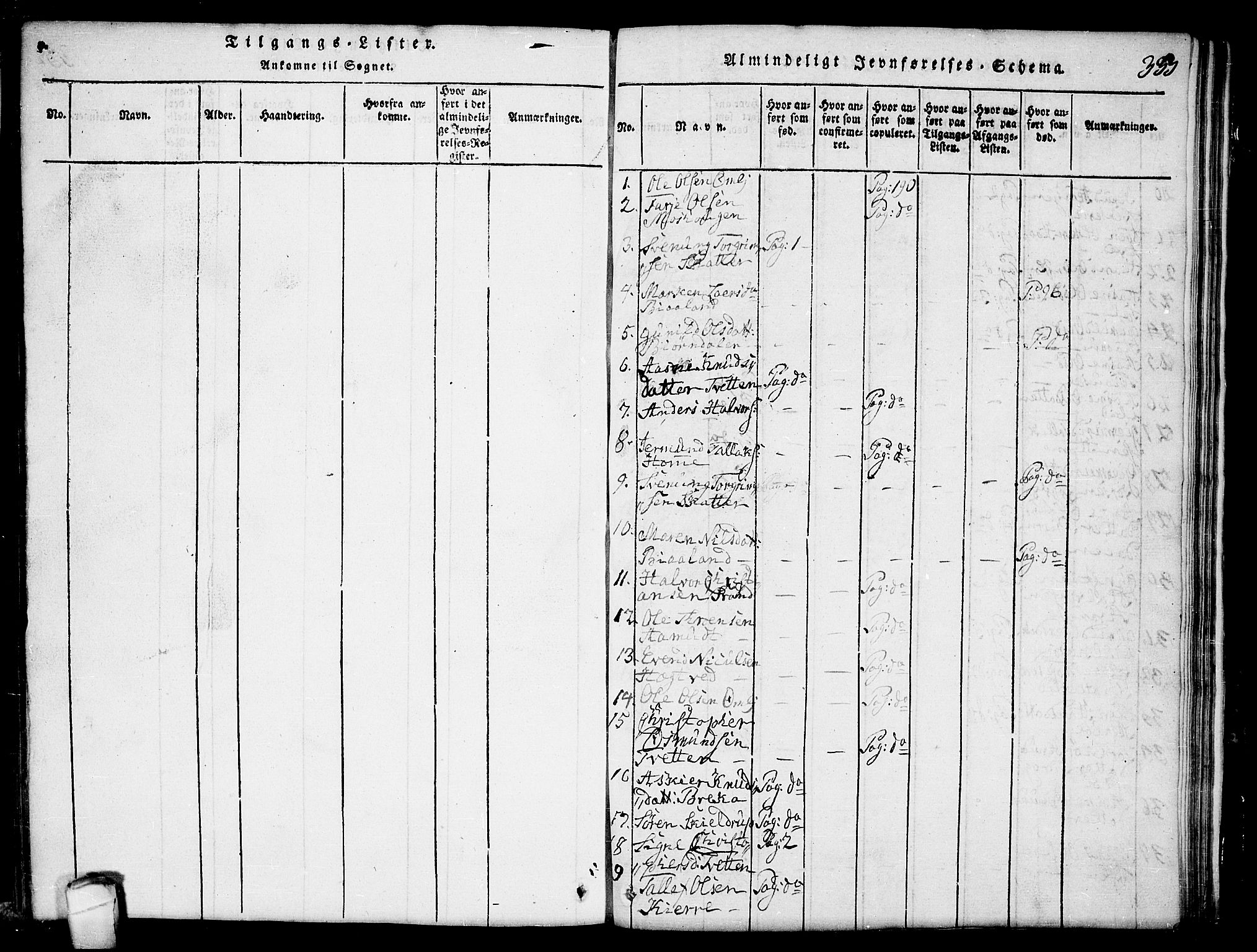 Lårdal kirkebøker, AV/SAKO-A-284/G/Ga/L0001: Klokkerbok nr. I 1, 1815-1861, s. 333