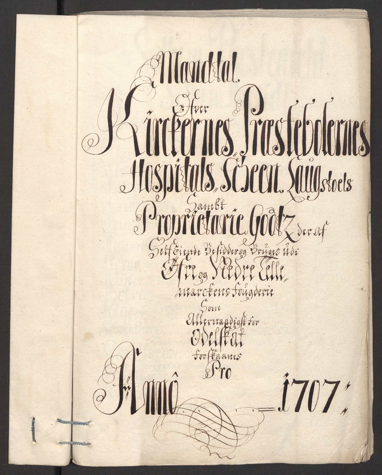 Rentekammeret inntil 1814, Reviderte regnskaper, Fogderegnskap, AV/RA-EA-4092/R36/L2117: Fogderegnskap Øvre og Nedre Telemark og Bamble, 1707, s. 447