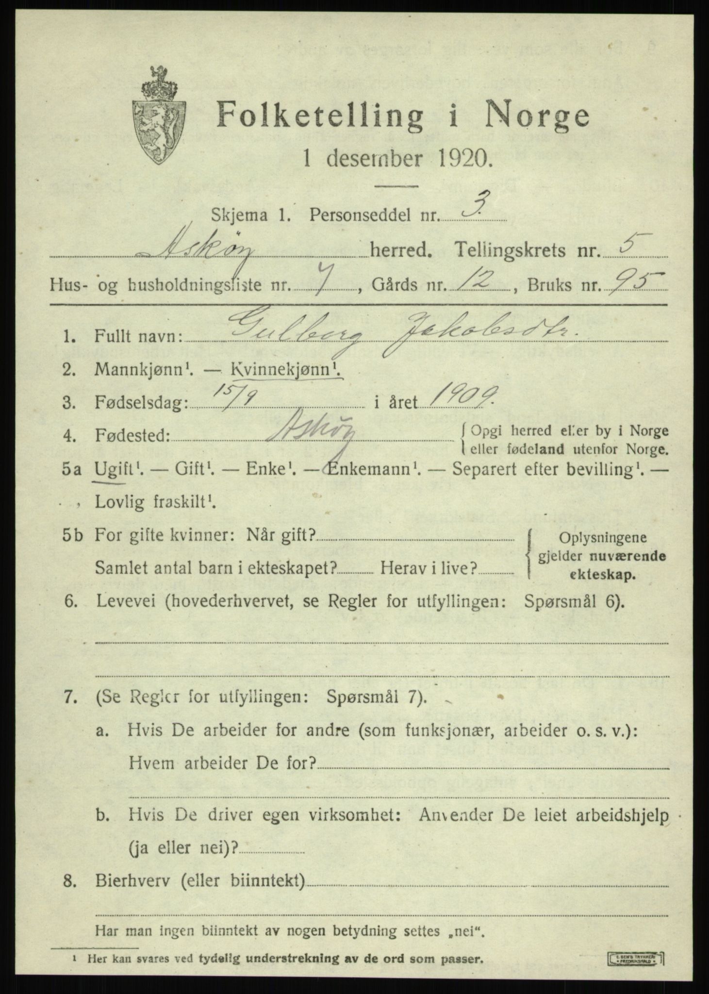 SAB, Folketelling 1920 for 1247 Askøy herred, 1920, s. 8832