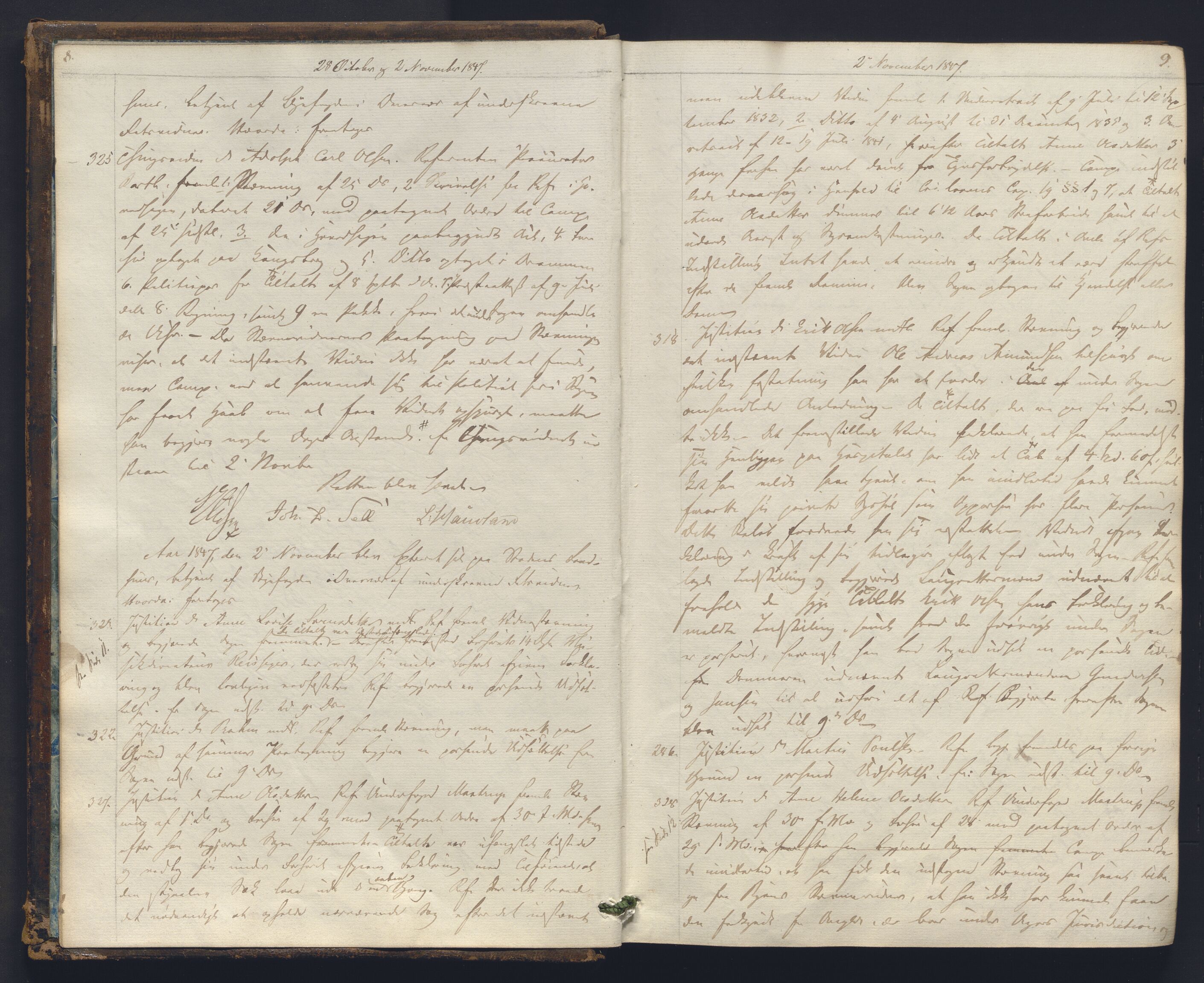 Christiania byfogd, AV/SAO-A-11543/F/Fc/L0015: Ekstrarettsprotokoll, 1847-1853, s. 8-9