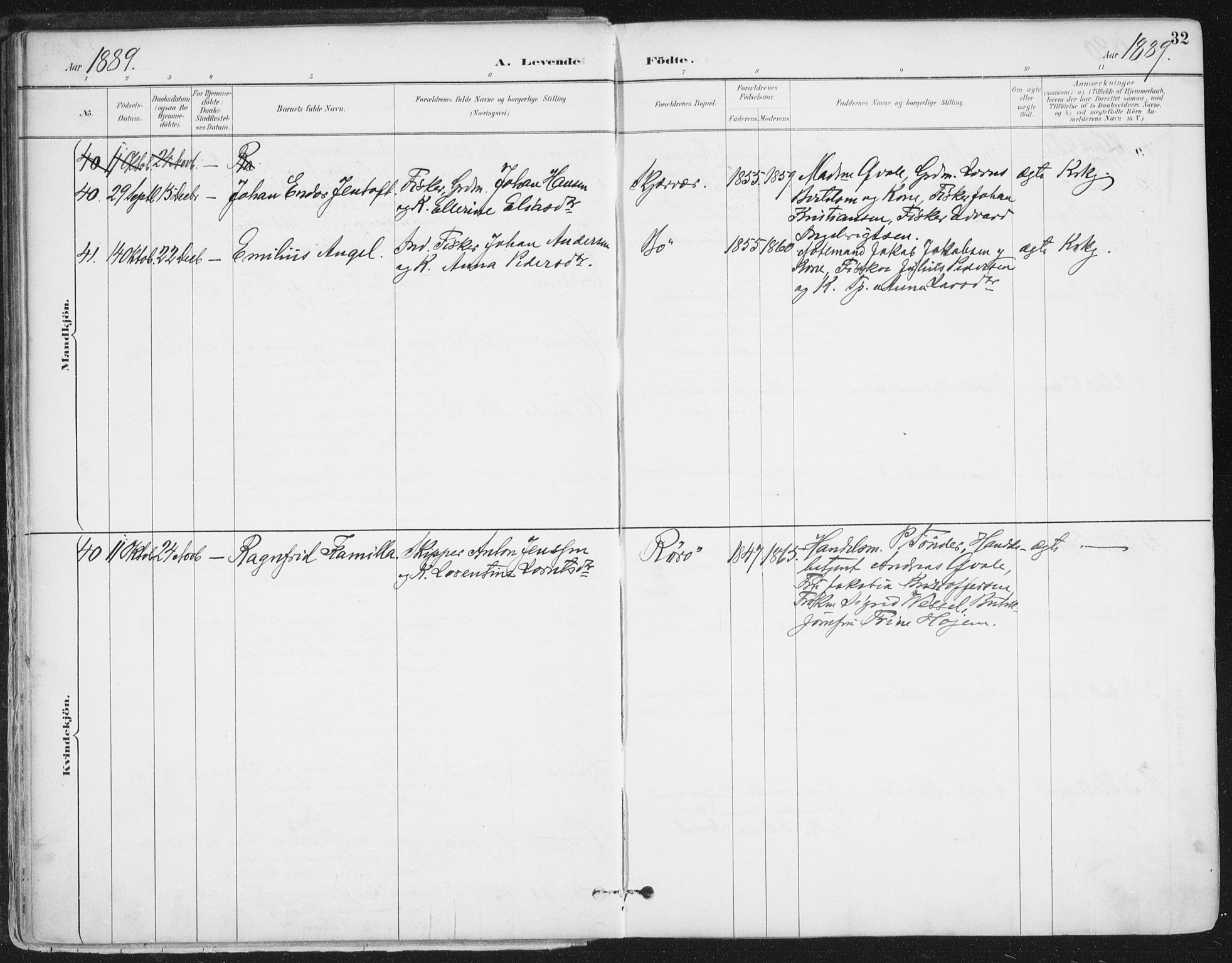 Ministerialprotokoller, klokkerbøker og fødselsregistre - Nordland, AV/SAT-A-1459/816/L0244: Ministerialbok nr. 816A10, 1886-1903, s. 32