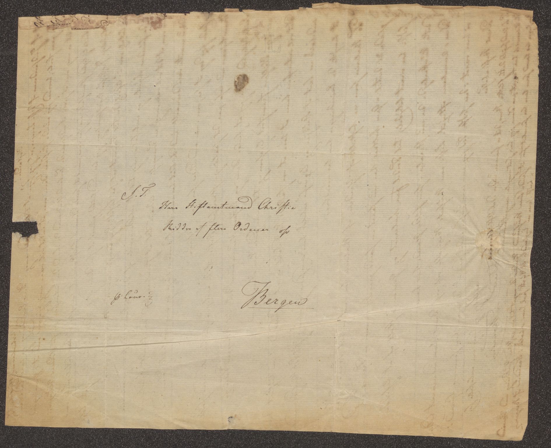 Bergens Museum, UMB/A007/D/Da/L0002/0001: Innkommende brev 1827 / Innkommende brev 1827, 1827