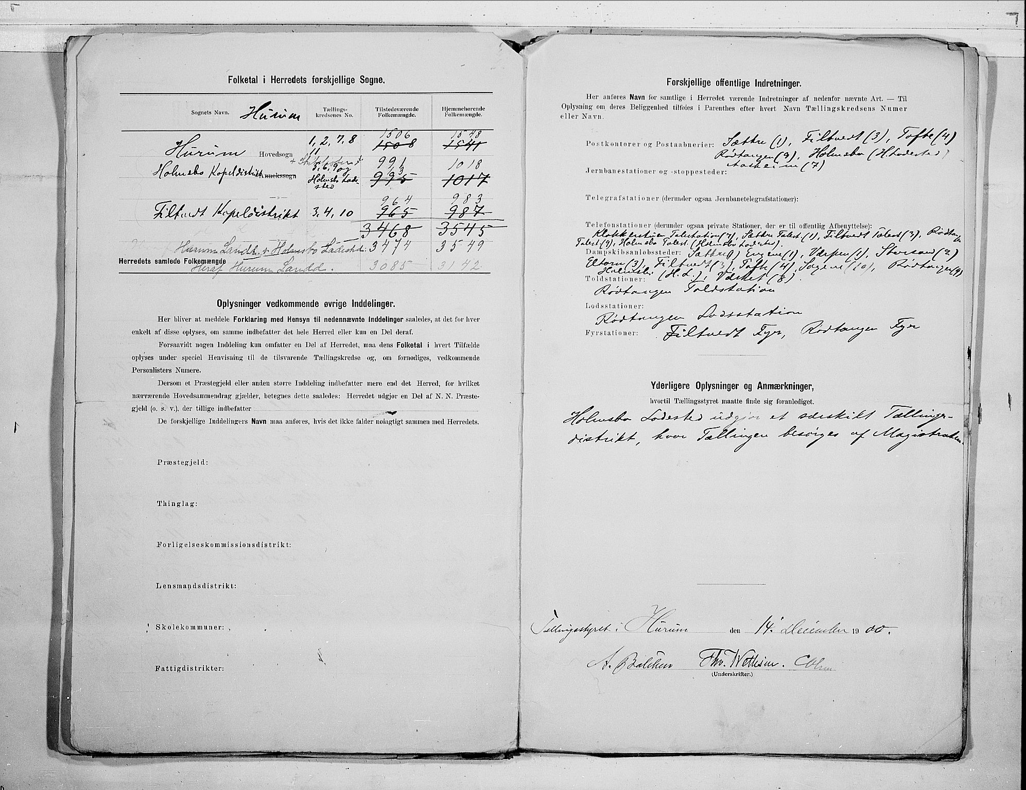RA, Folketelling 1900 for 0628 Hurum herred, 1900, s. 3