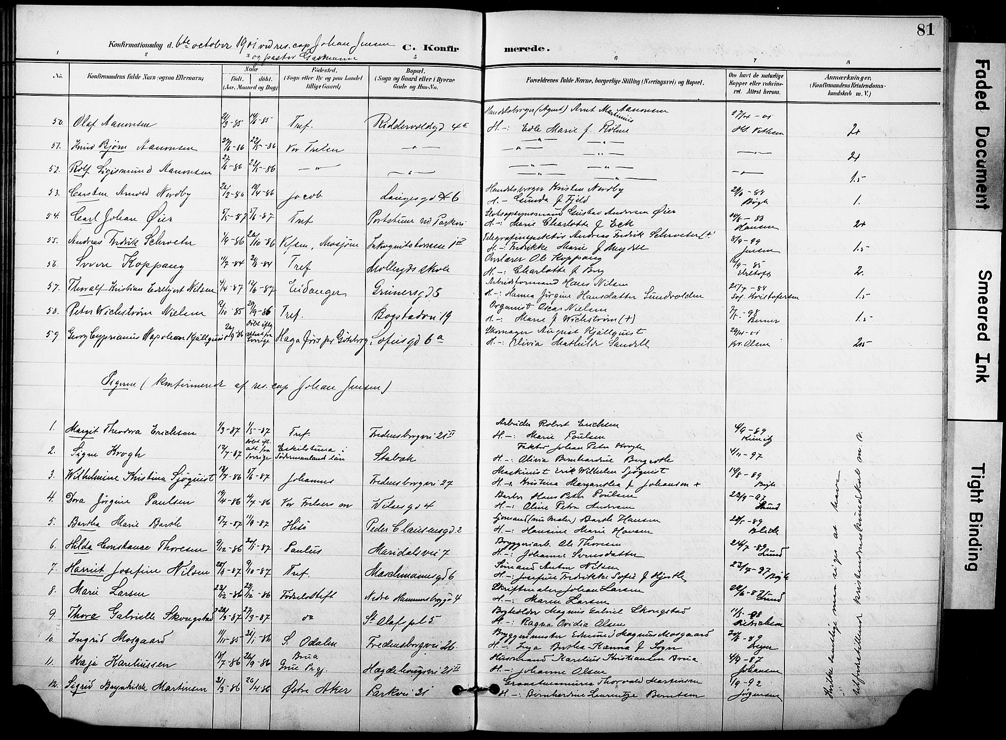 Trefoldighet prestekontor Kirkebøker, AV/SAO-A-10882/F/Fb/L0004: Ministerialbok nr. II 4, 1896-1915, s. 81