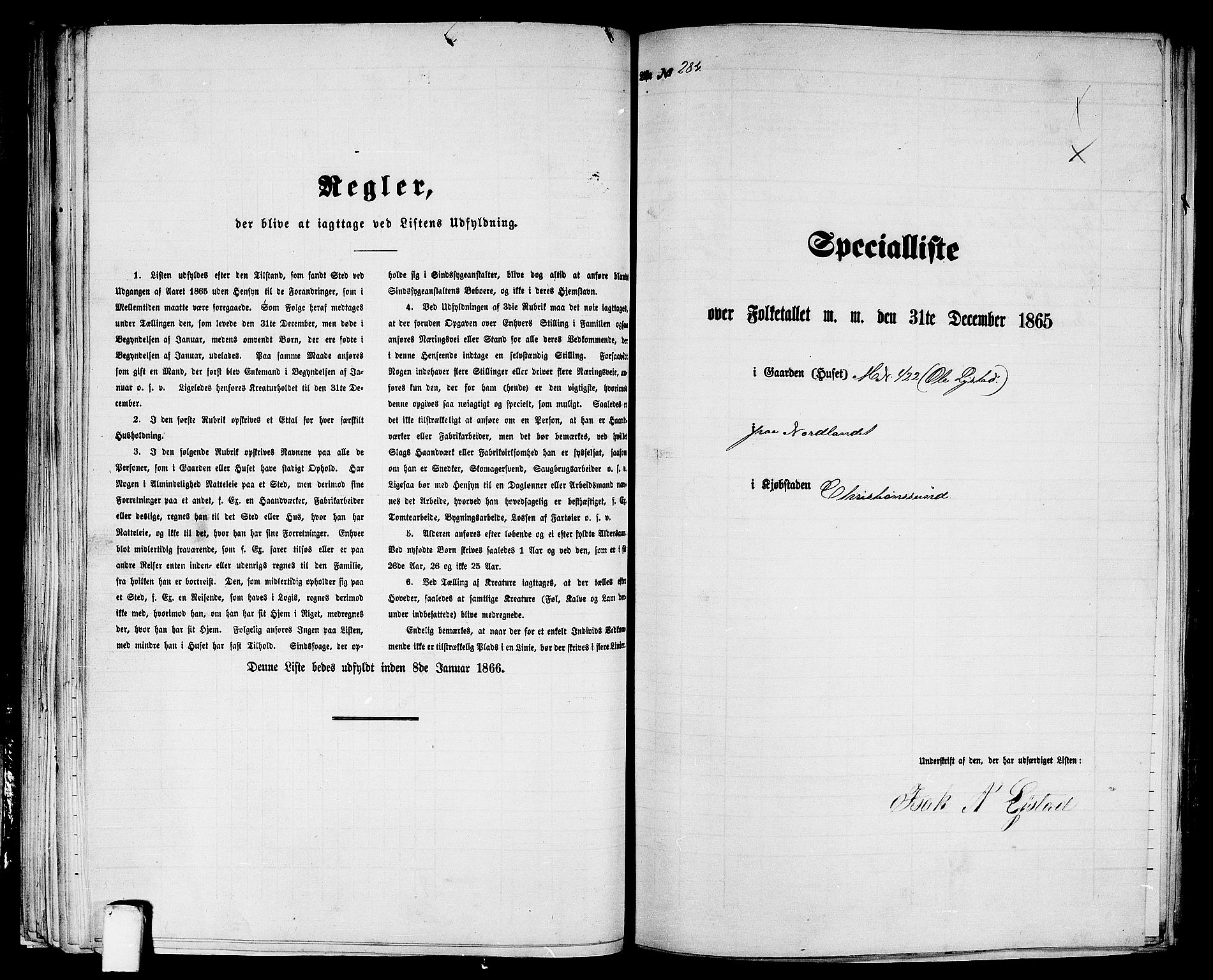 RA, Folketelling 1865 for 1503B Kristiansund prestegjeld, Kristiansund kjøpstad, 1865, s. 581