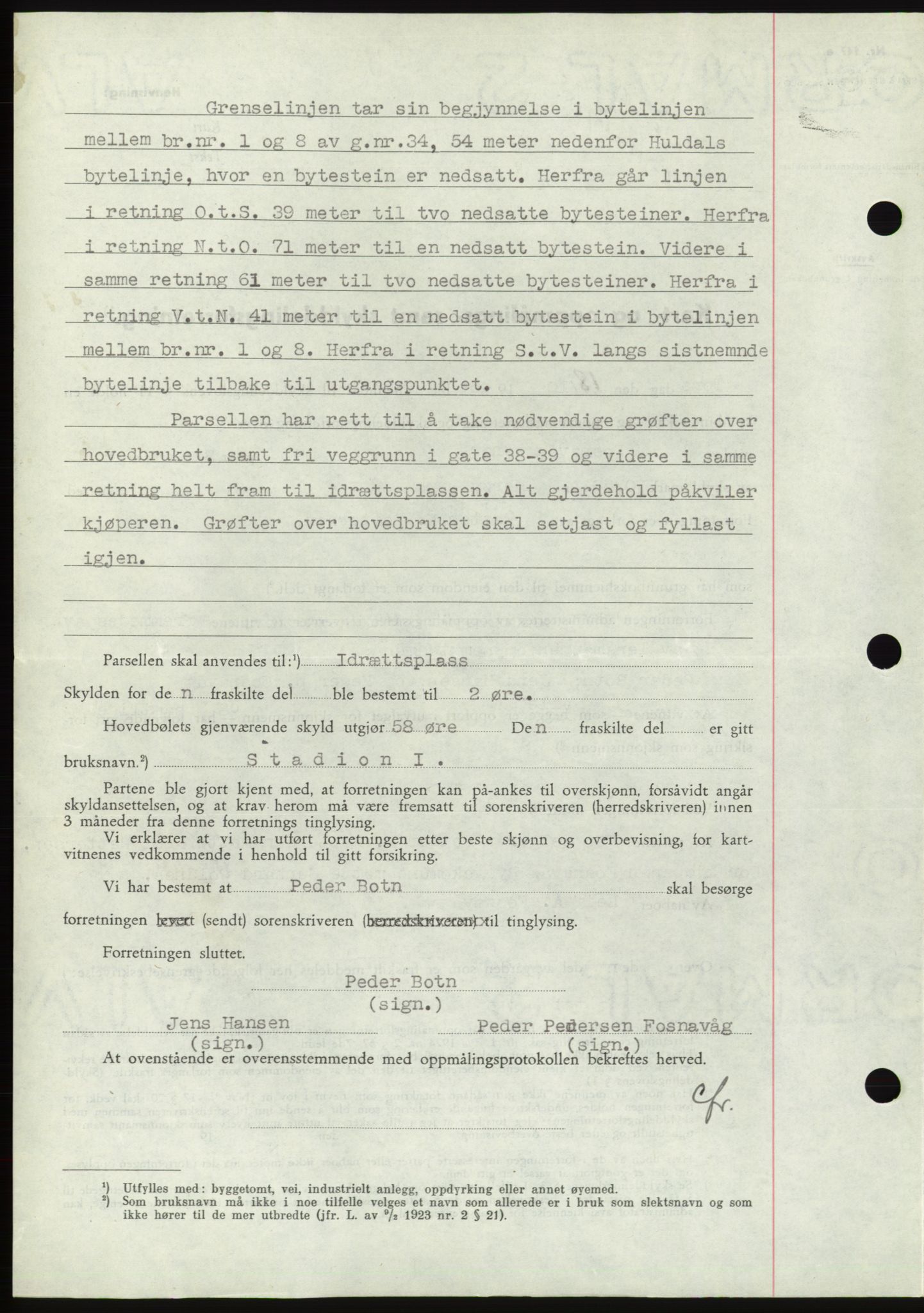 Søre Sunnmøre sorenskriveri, AV/SAT-A-4122/1/2/2C/L0077: Pantebok nr. 3A, 1945-1946, Dagboknr: 688/1945