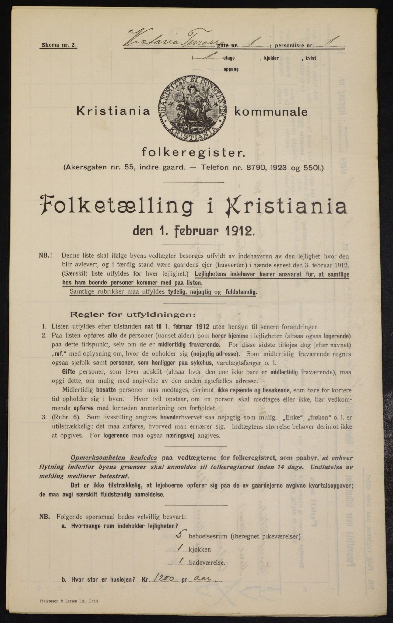 OBA, Kommunal folketelling 1.2.1912 for Kristiania, 1912, s. 123431