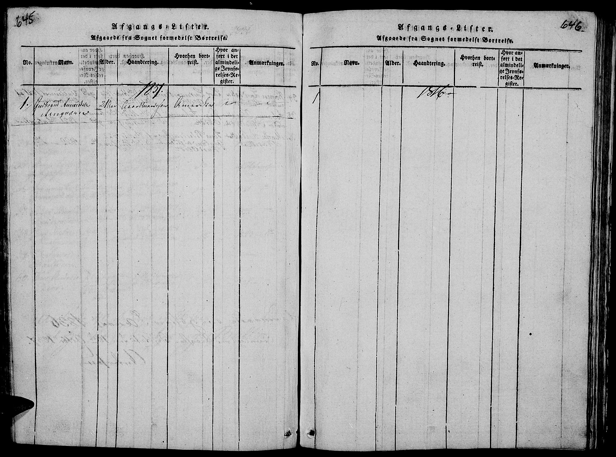 Vang prestekontor, Hedmark, SAH/PREST-008/H/Ha/Hab/L0005: Klokkerbok nr. 5, 1815-1836, s. 645-646