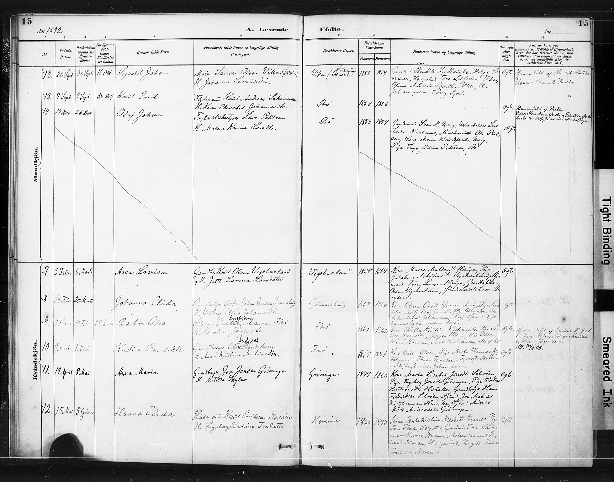 Torvastad sokneprestkontor, SAST/A -101857/H/Ha/Haa/L0015: Ministerialbok nr. A 14, 1888-1899, s. 15