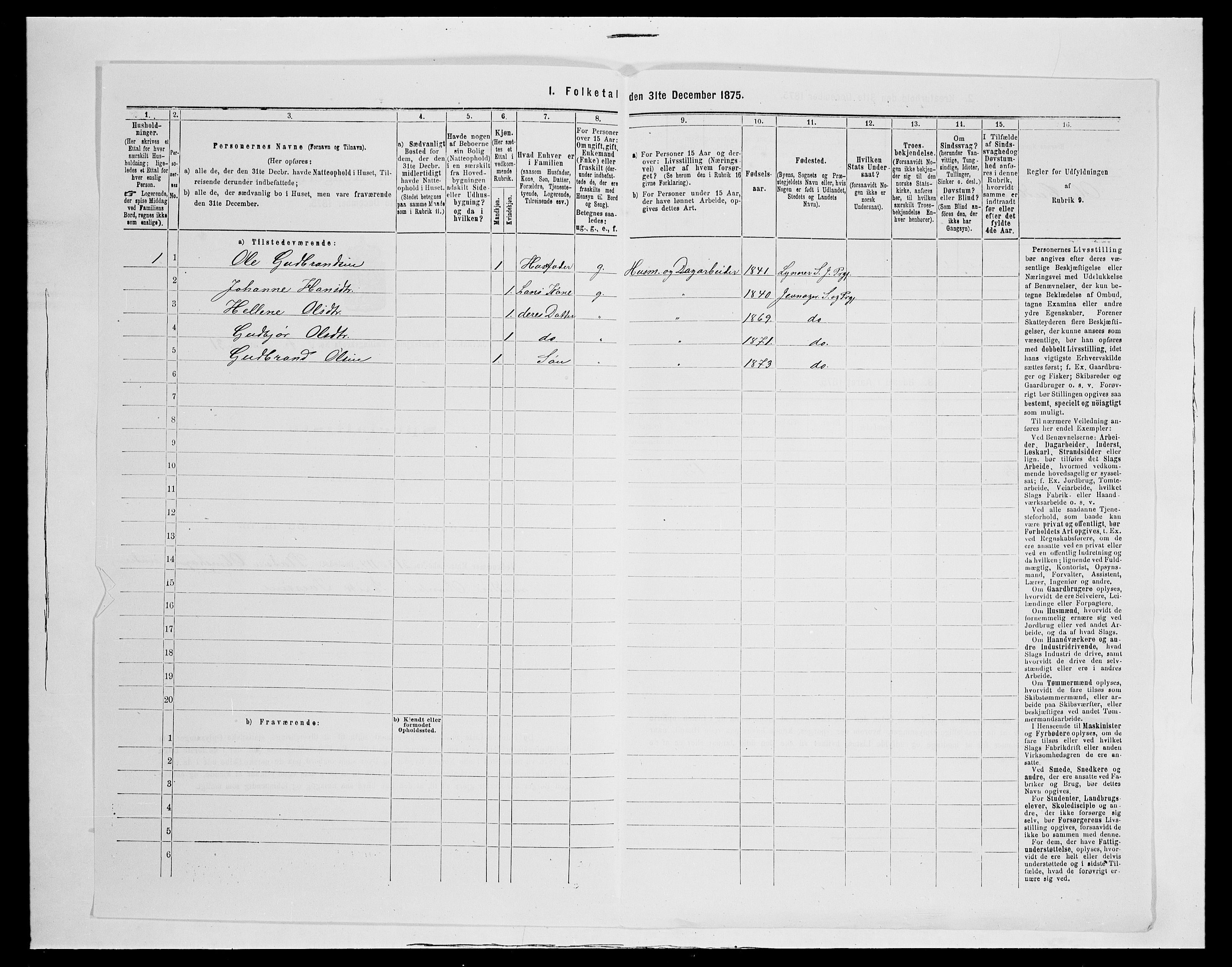 SAH, Folketelling 1875 for 0532P Jevnaker prestegjeld, 1875, s. 1219