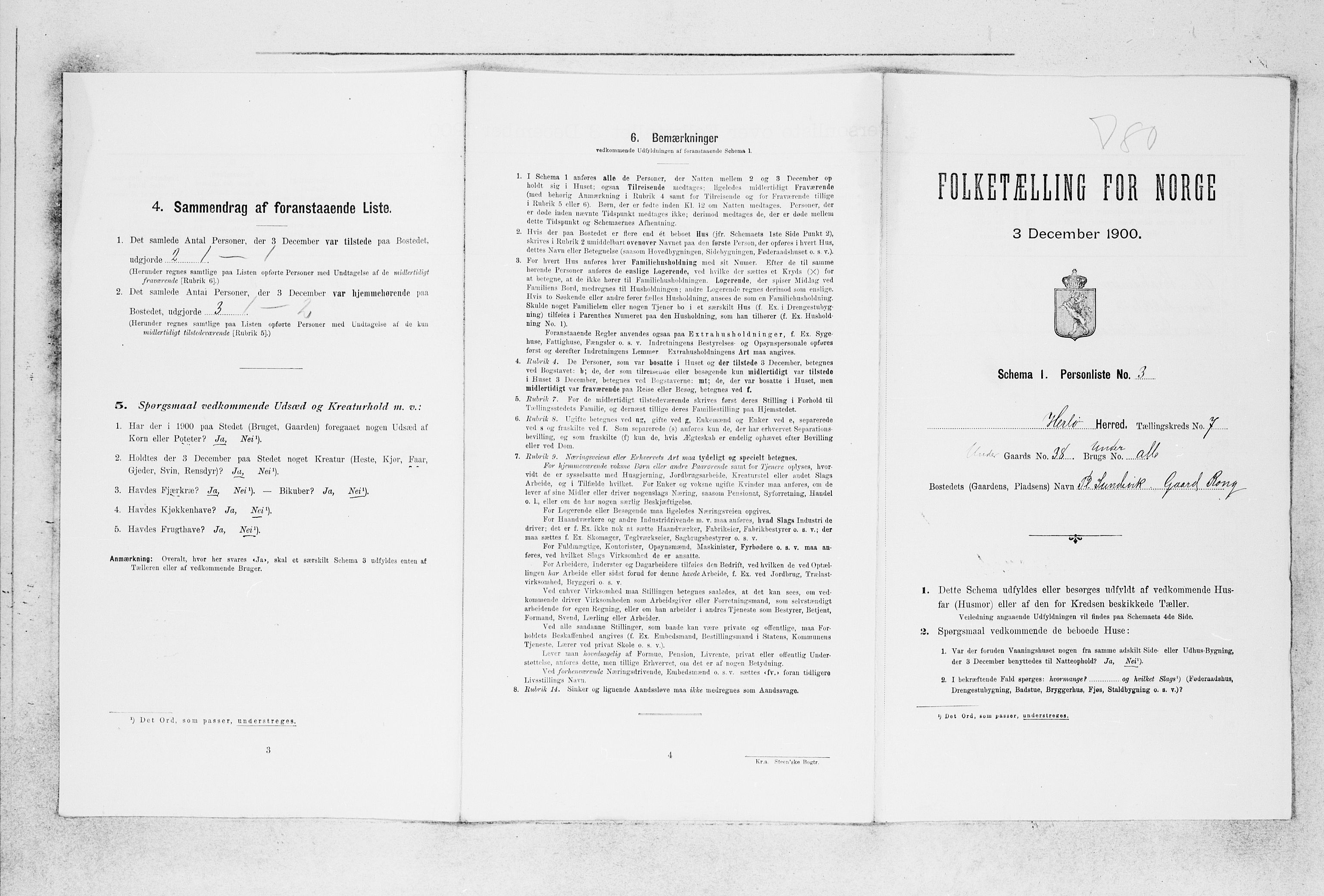 SAB, Folketelling 1900 for 1258 Herdla herred, 1900, s. 764