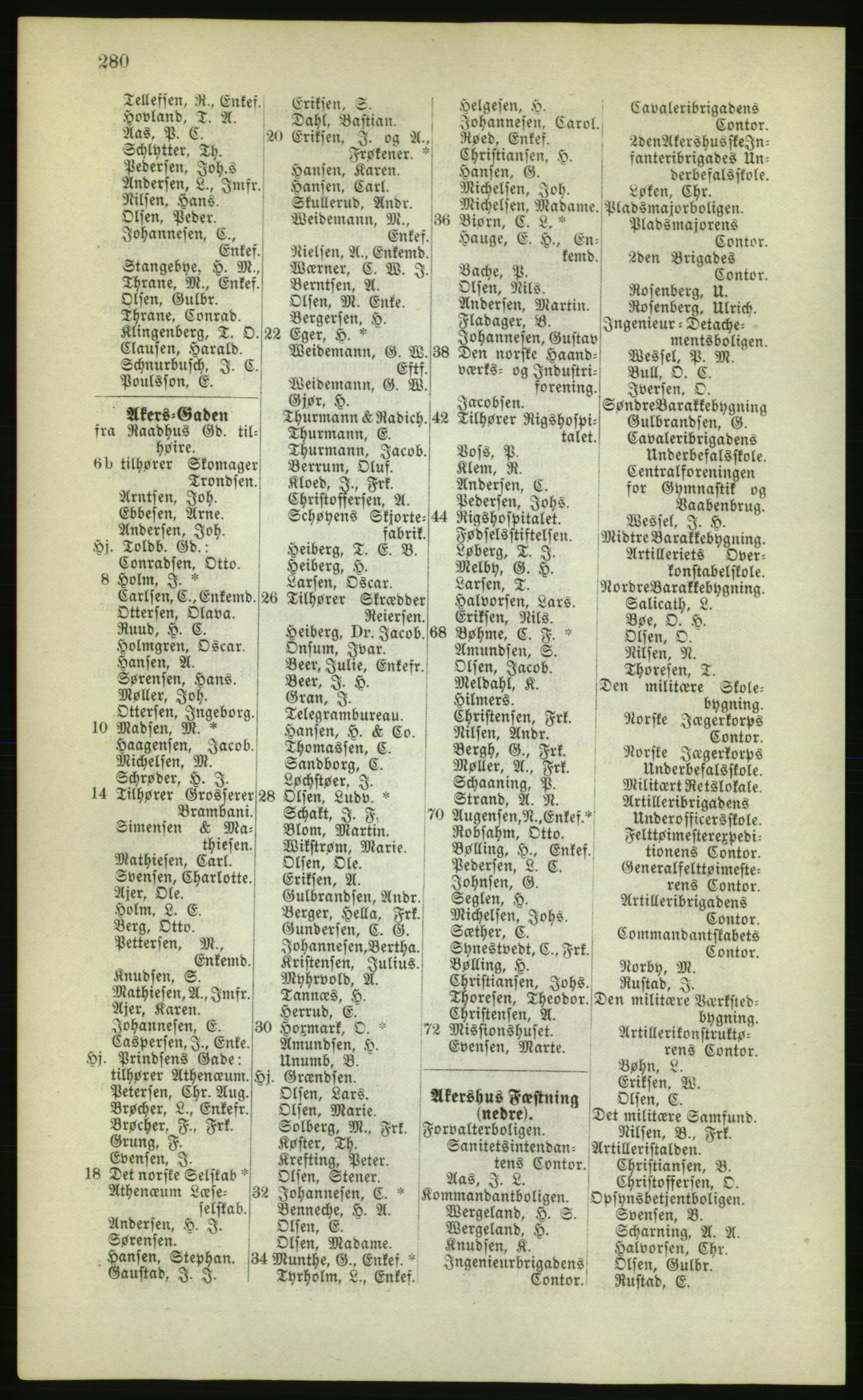 Kristiania/Oslo adressebok, PUBL/-, 1880, s. 280