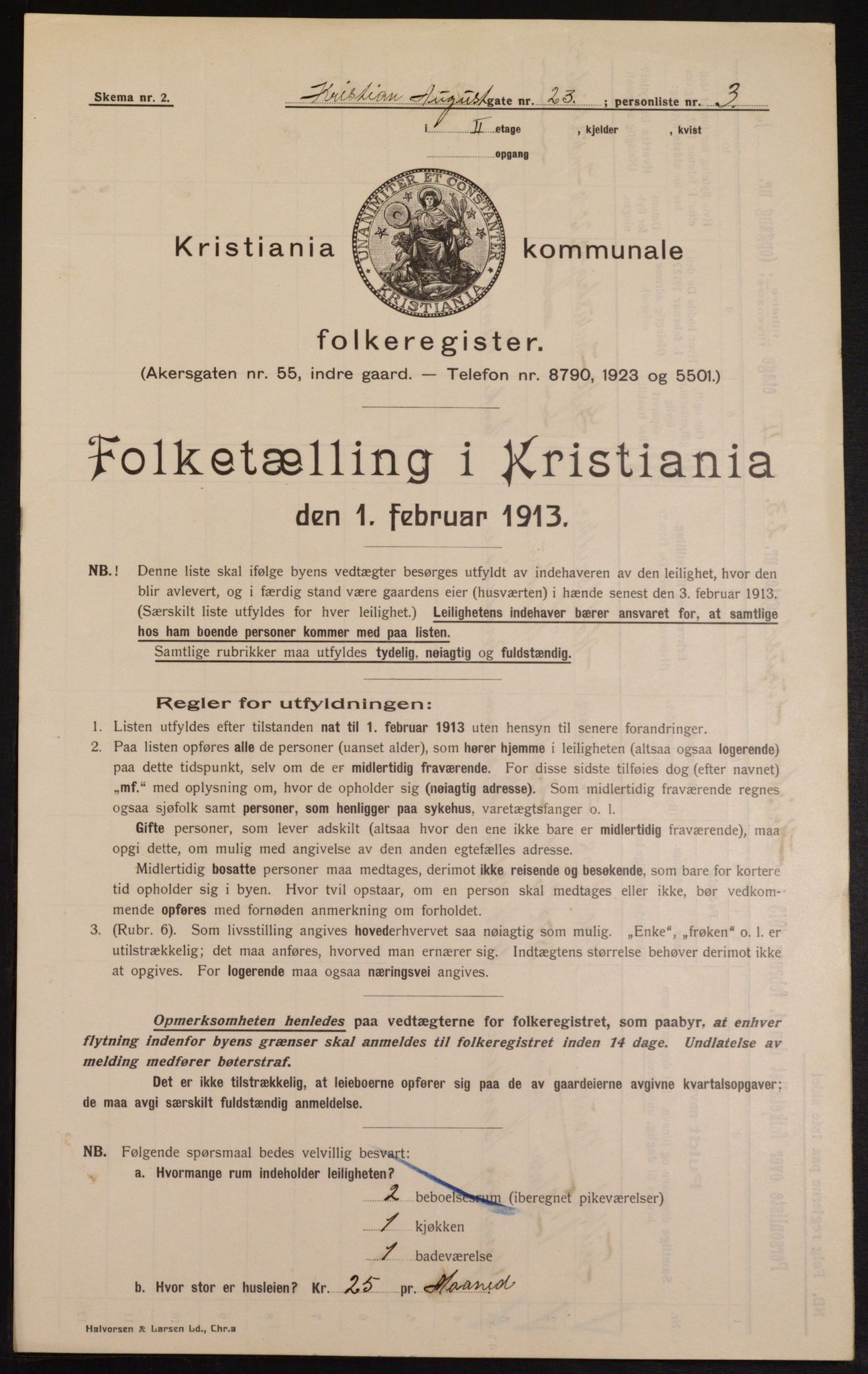 OBA, Kommunal folketelling 1.2.1913 for Kristiania, 1913, s. 53831