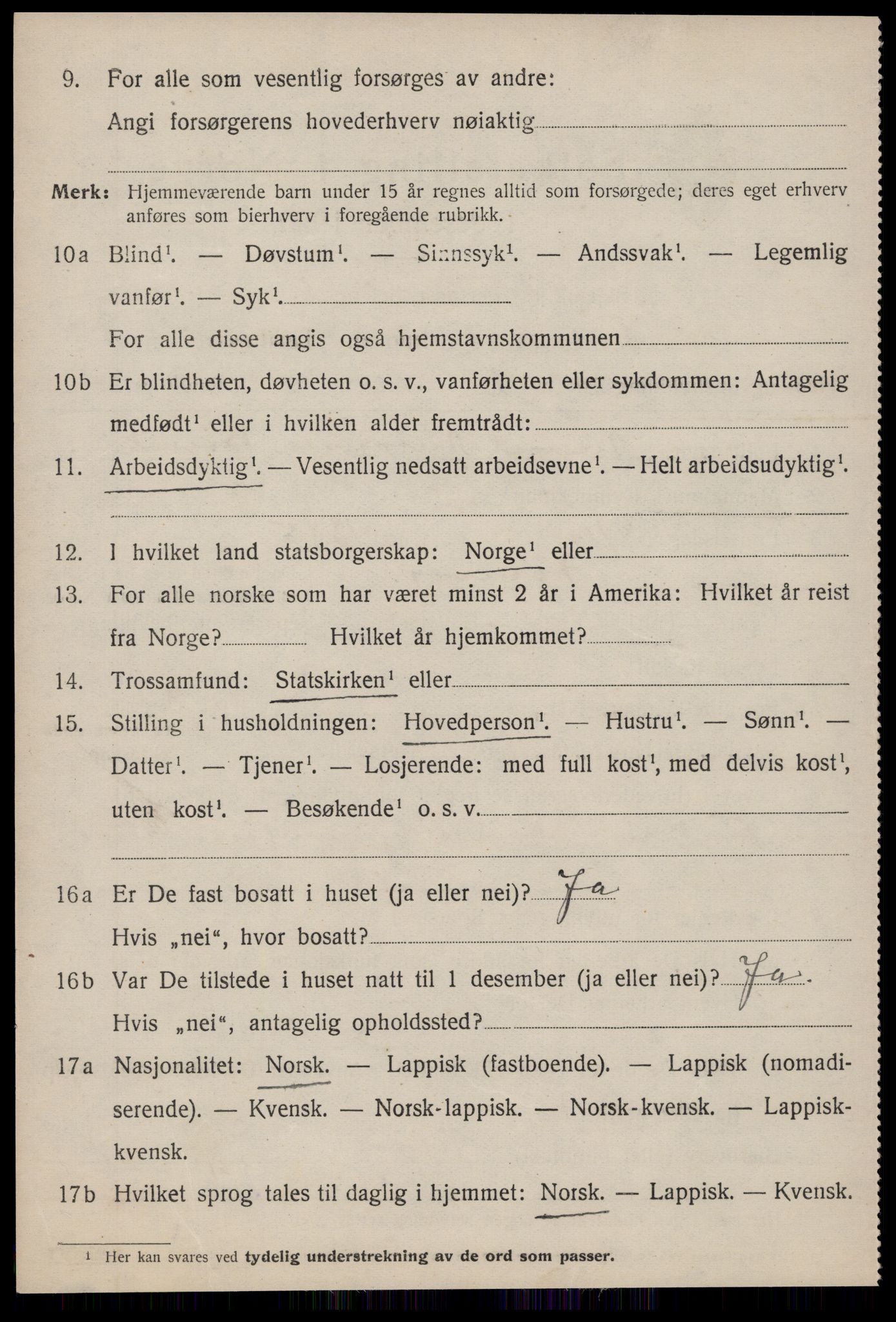 SAT, Folketelling 1920 for 1618 Kvenvær herred, 1920, s. 447