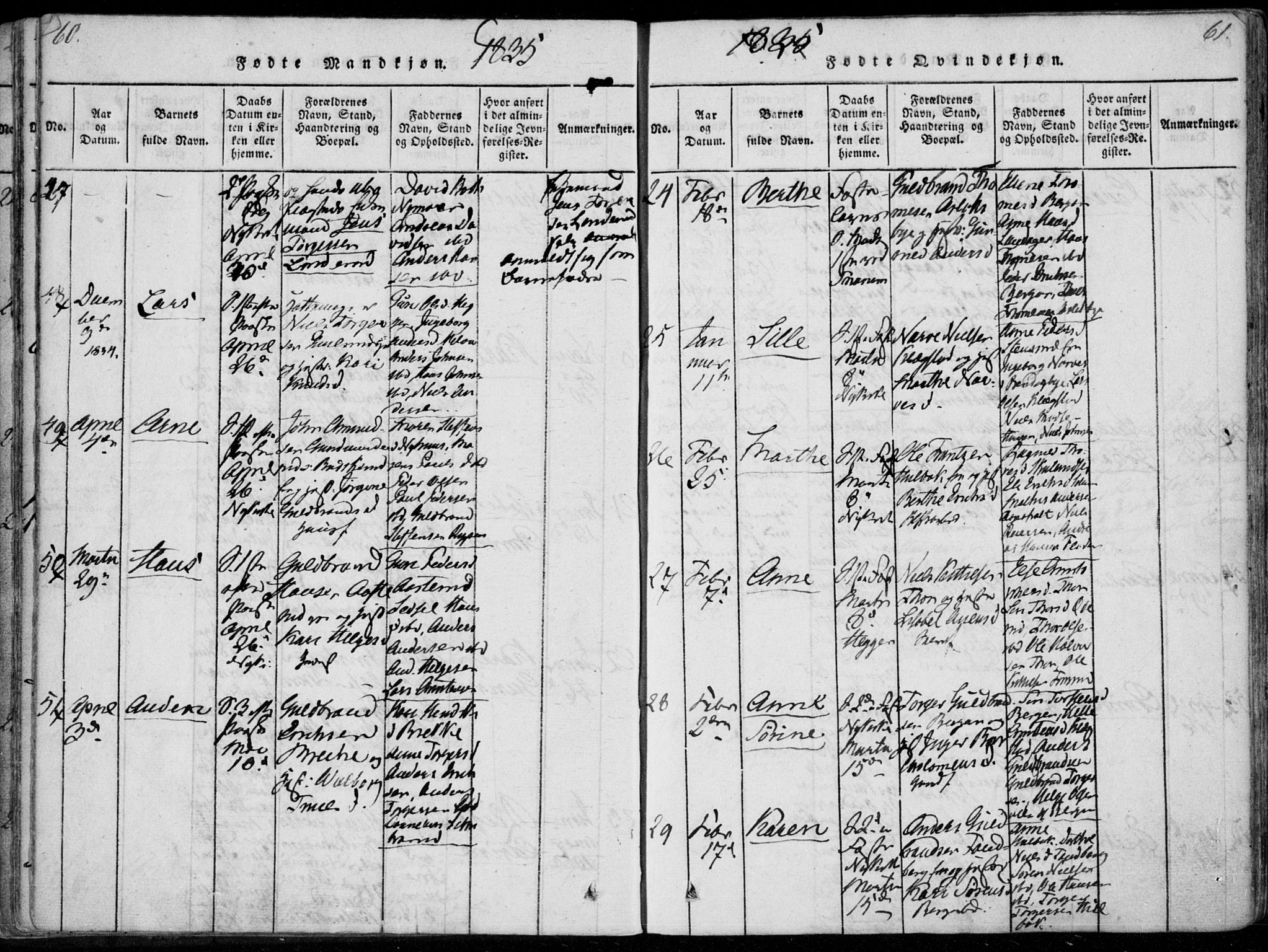 Modum kirkebøker, AV/SAKO-A-234/F/Fa/L0006: Ministerialbok nr. 6, 1832-1841, s. 60-61
