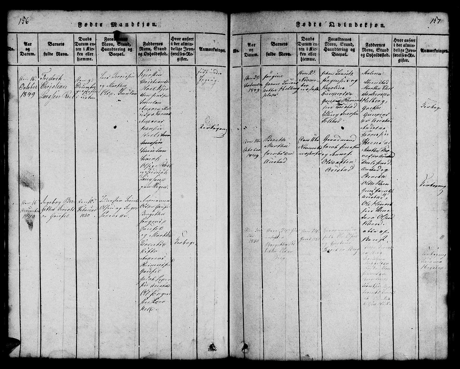 Ministerialprotokoller, klokkerbøker og fødselsregistre - Nord-Trøndelag, SAT/A-1458/731/L0310: Klokkerbok nr. 731C01, 1816-1874, s. 156-157