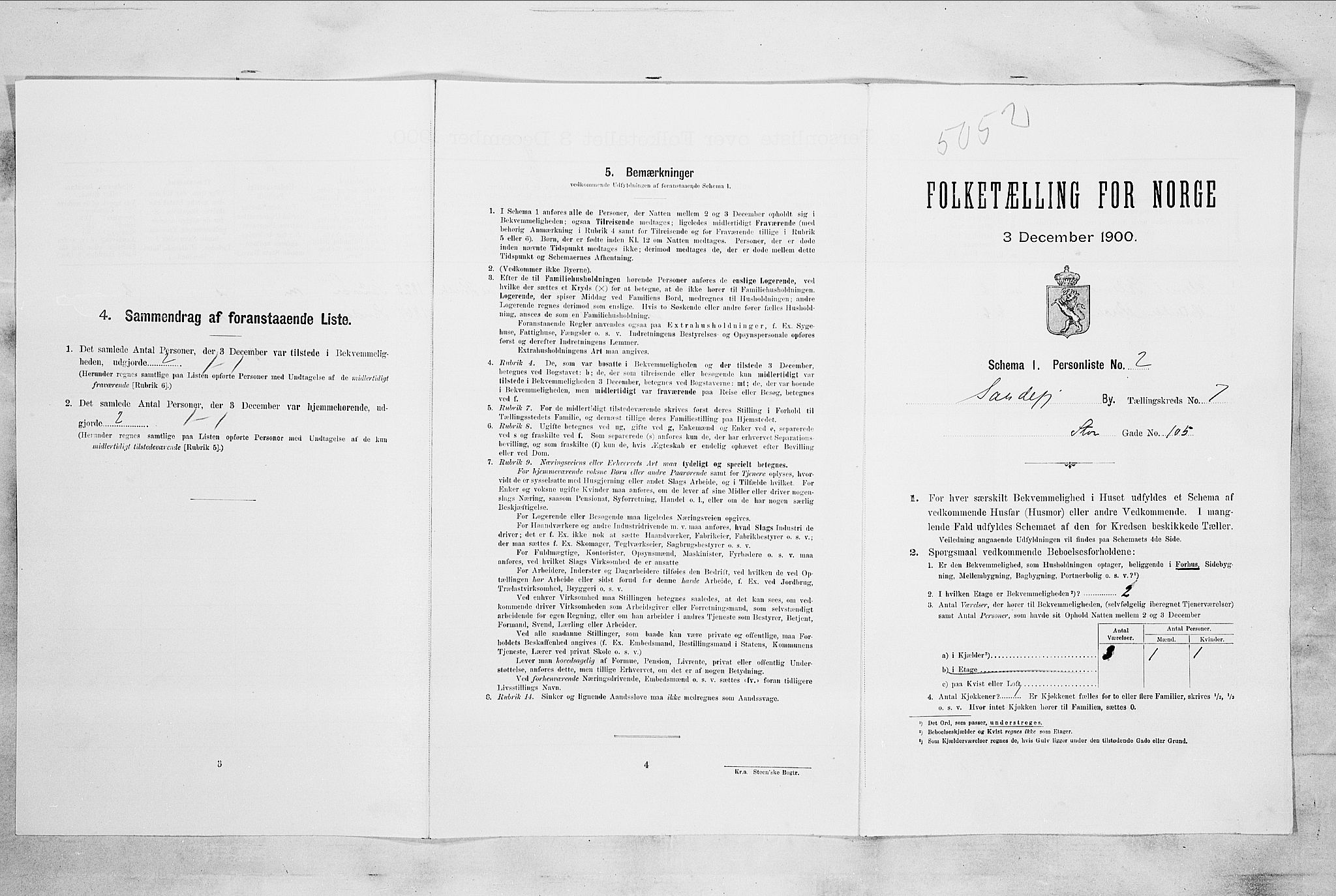 RA, Folketelling 1900 for 0706 Sandefjord kjøpstad, 1900, s. 3021
