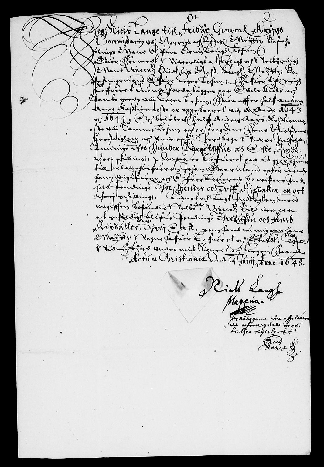 Rentekammeret inntil 1814, Reviderte regnskaper, Lensregnskaper, AV/RA-EA-5023/R/Rb/Rbm/L0008: Eiker len, 1643-1648