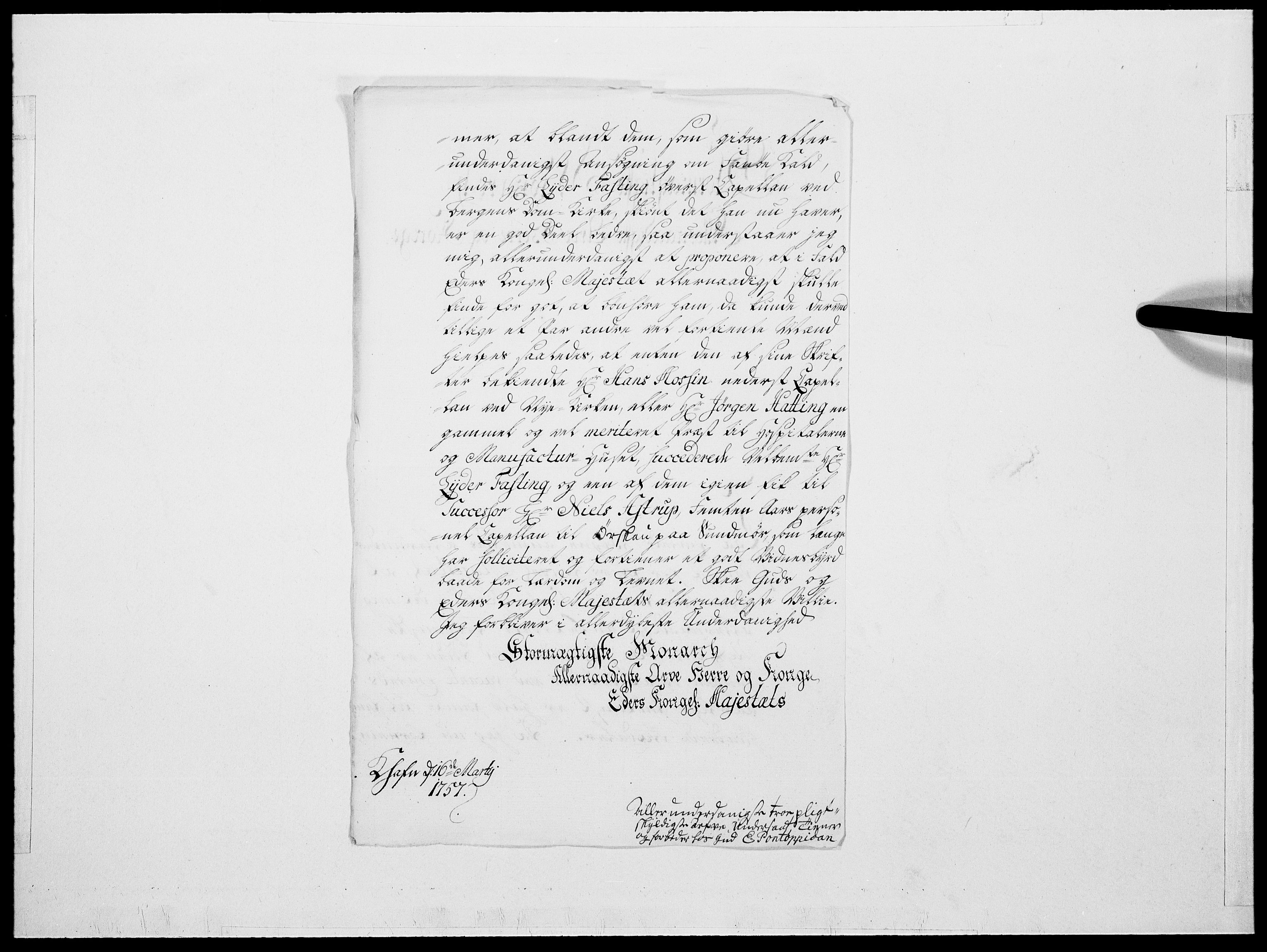 Danske Kanselli 1572-1799, AV/RA-EA-3023/F/Fc/Fcc/Fcca/L0173: Norske innlegg 1572-1799, 1757, s. 288