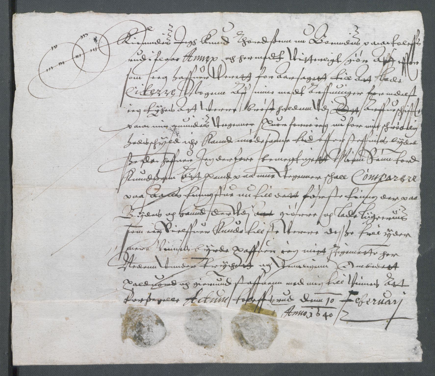 Riksarkivets diplomsamling, AV/RA-EA-5965/F02/L0153: Dokumenter, 1640, s. 13