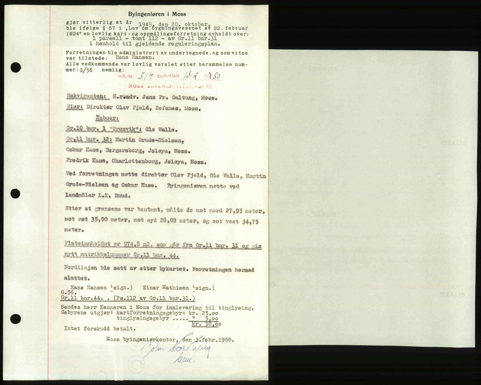Moss sorenskriveri, SAO/A-10168: Pantebok nr. A25, 1950-1950, Dagboknr: 517/1950