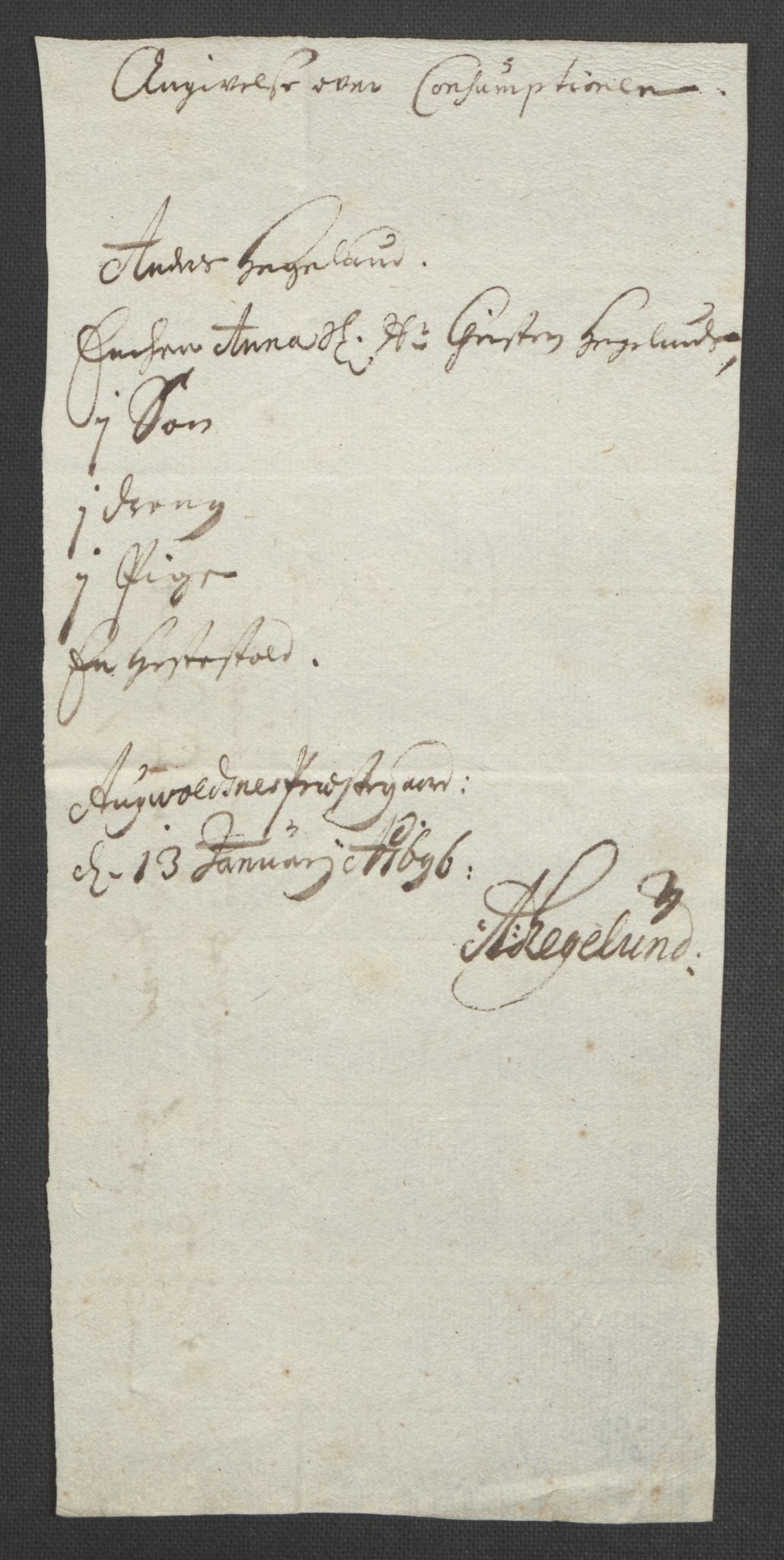 Rentekammeret inntil 1814, Reviderte regnskaper, Fogderegnskap, AV/RA-EA-4092/R47/L2857: Fogderegnskap Ryfylke, 1694-1696, s. 169