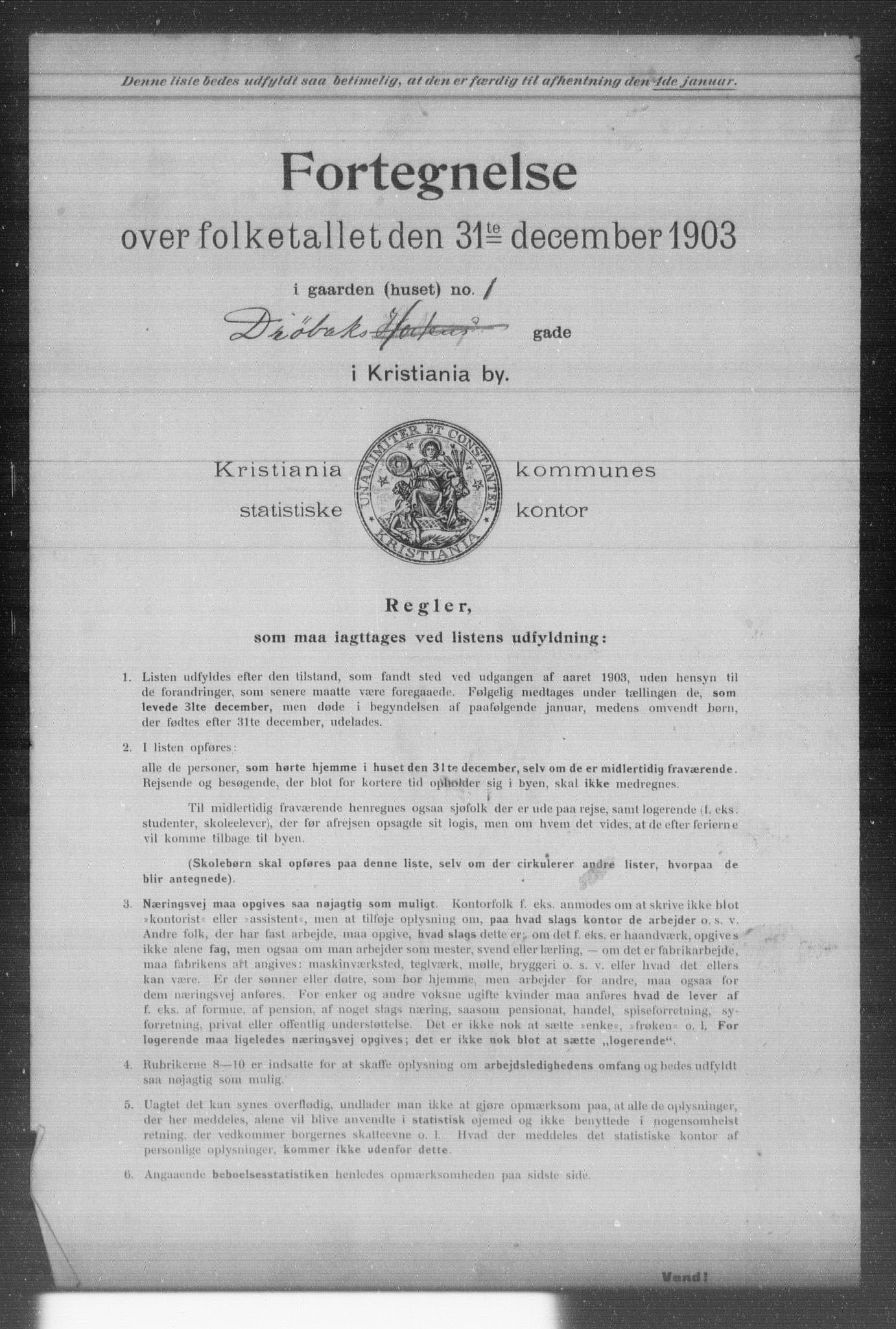 OBA, Kommunal folketelling 31.12.1903 for Kristiania kjøpstad, 1903, s. 3599